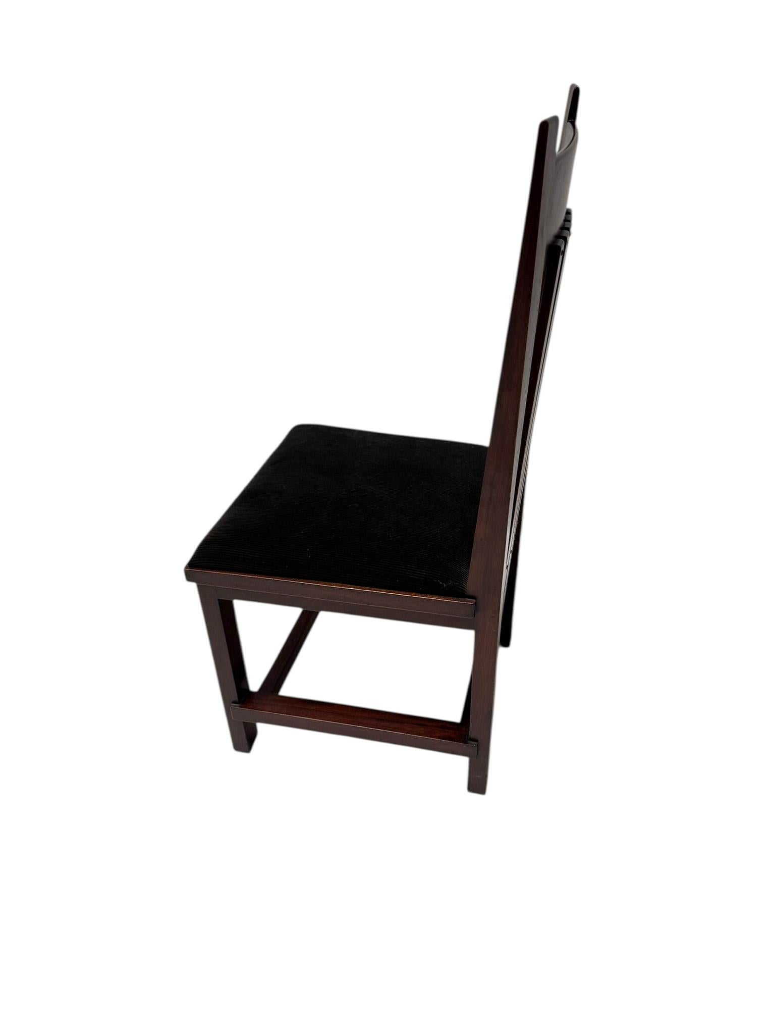 Early 20th Century Art Deco Modernist High Back Chair by Hendrik Wouda for Pander, 1924 For Sale