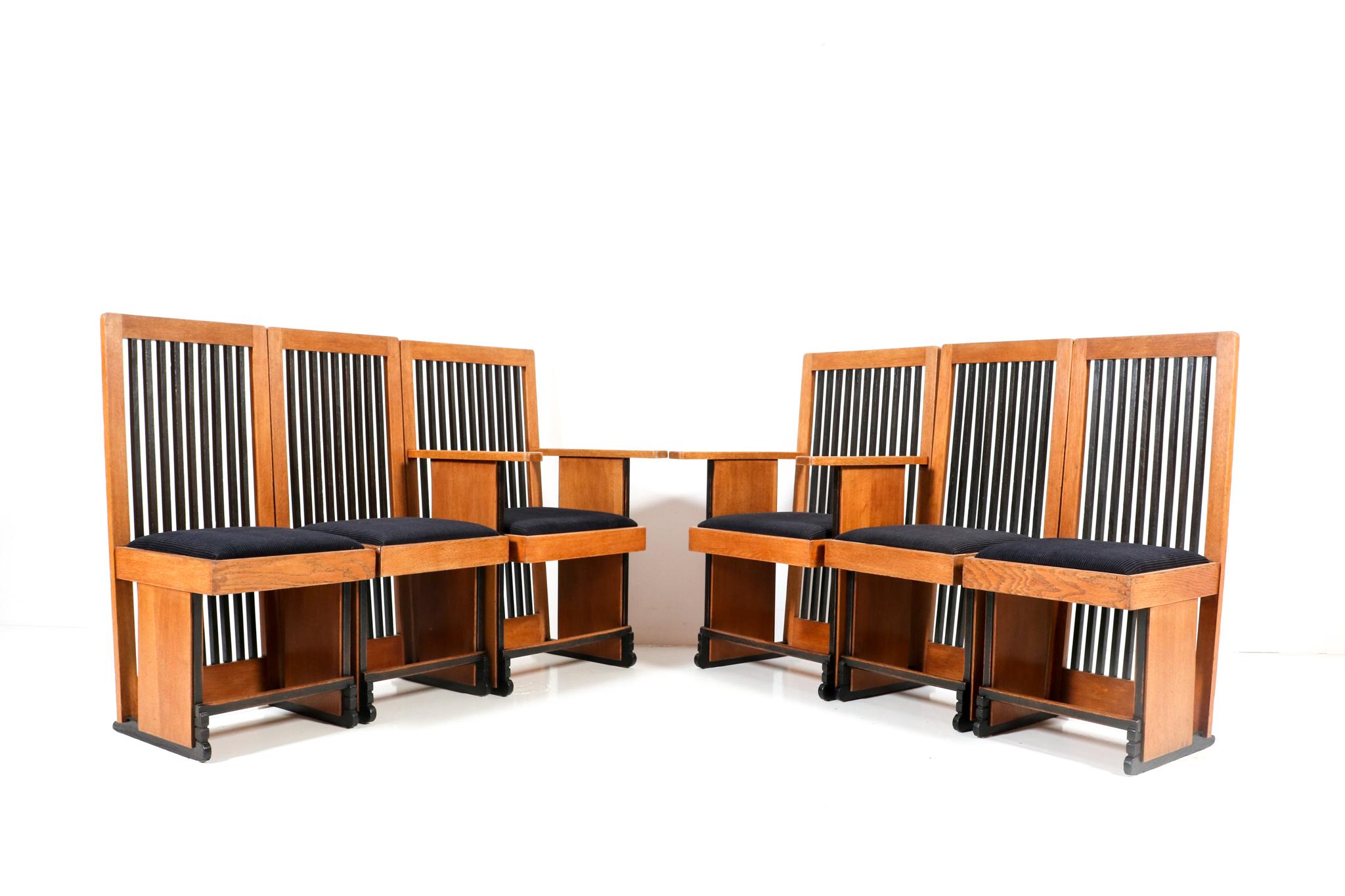 Art déco Chaises de salle à manger Art Déco modernistes à haut dossier par Architect Caspers, années 1920 en vente