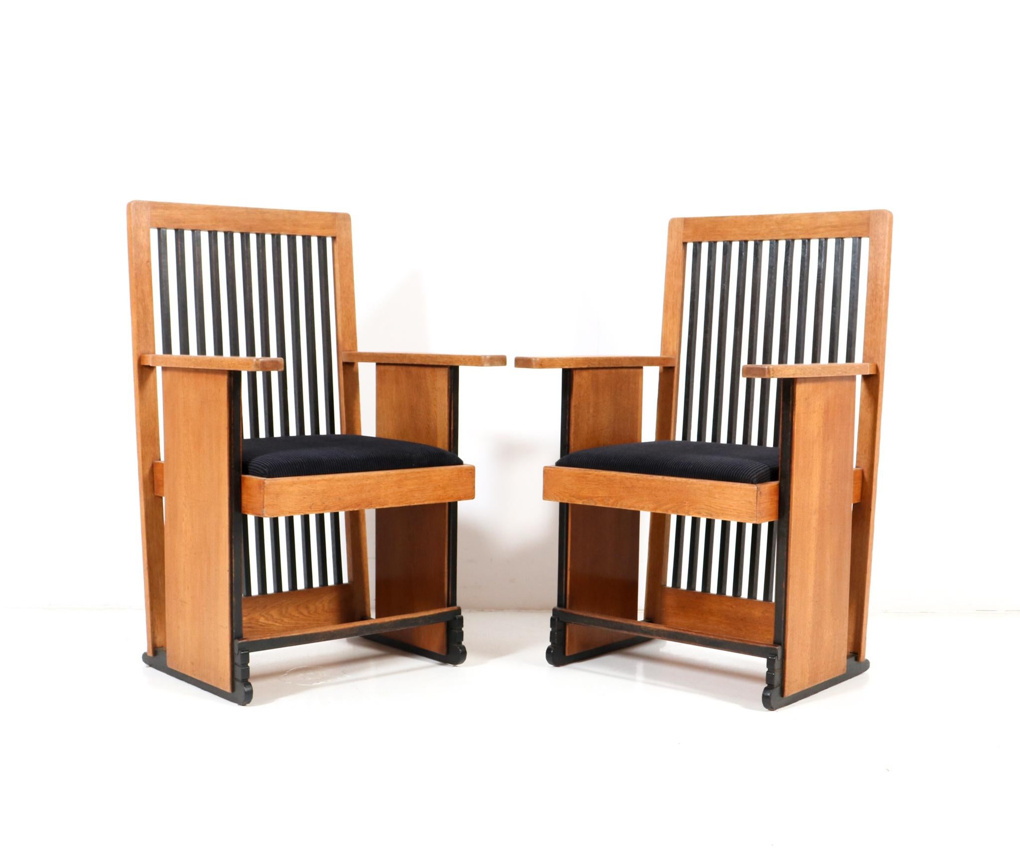 Début du 20ème siècle Chaises de salle à manger Art Déco modernistes à haut dossier par Architect Caspers, années 1920 en vente