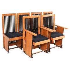 Chaises de salle à manger Art Déco modernistes à haut dossier par Architect Caspers, années 1920