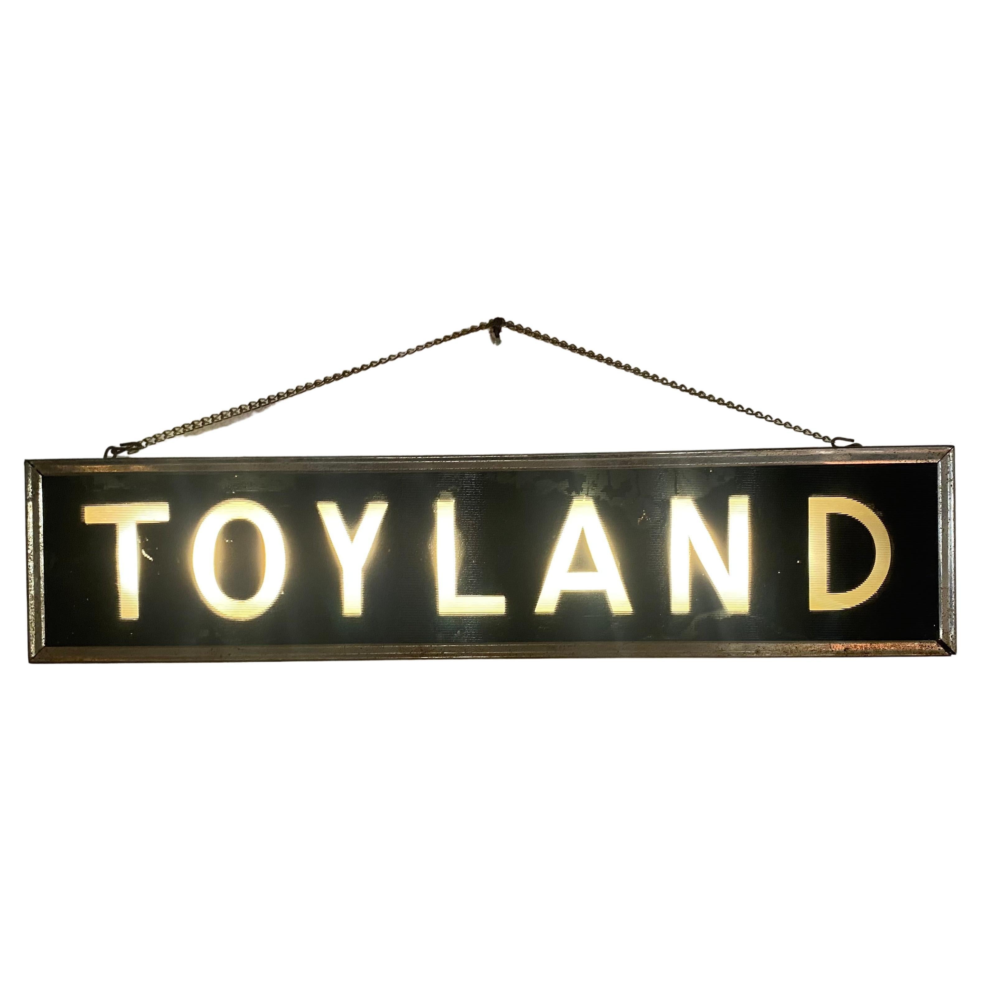 Art Deco / Modernist Light-Up Sign, , , "TOYLAND" 