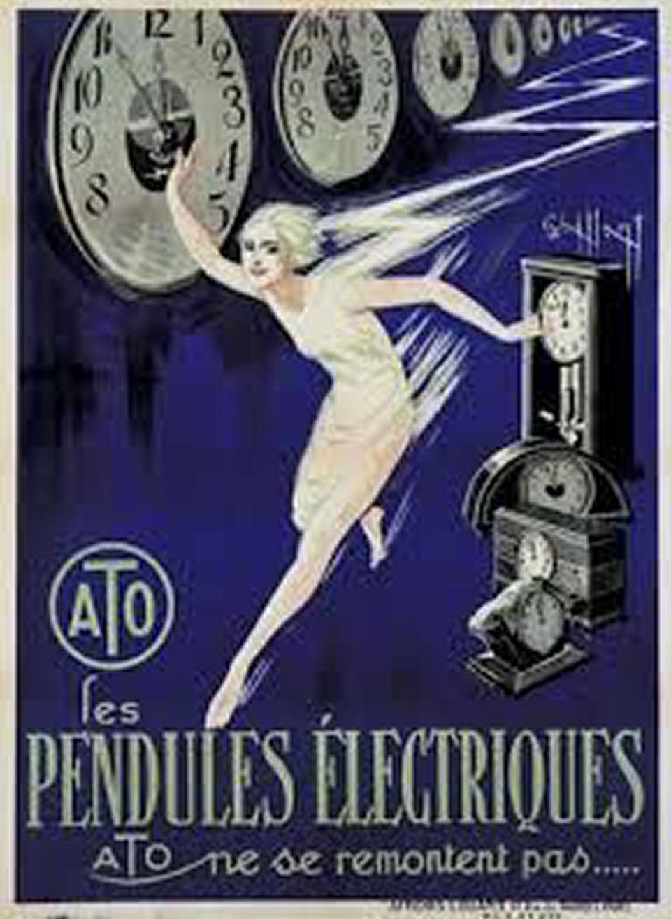Art Deco Modernist Mantle Clock by ATO, 1930s 5