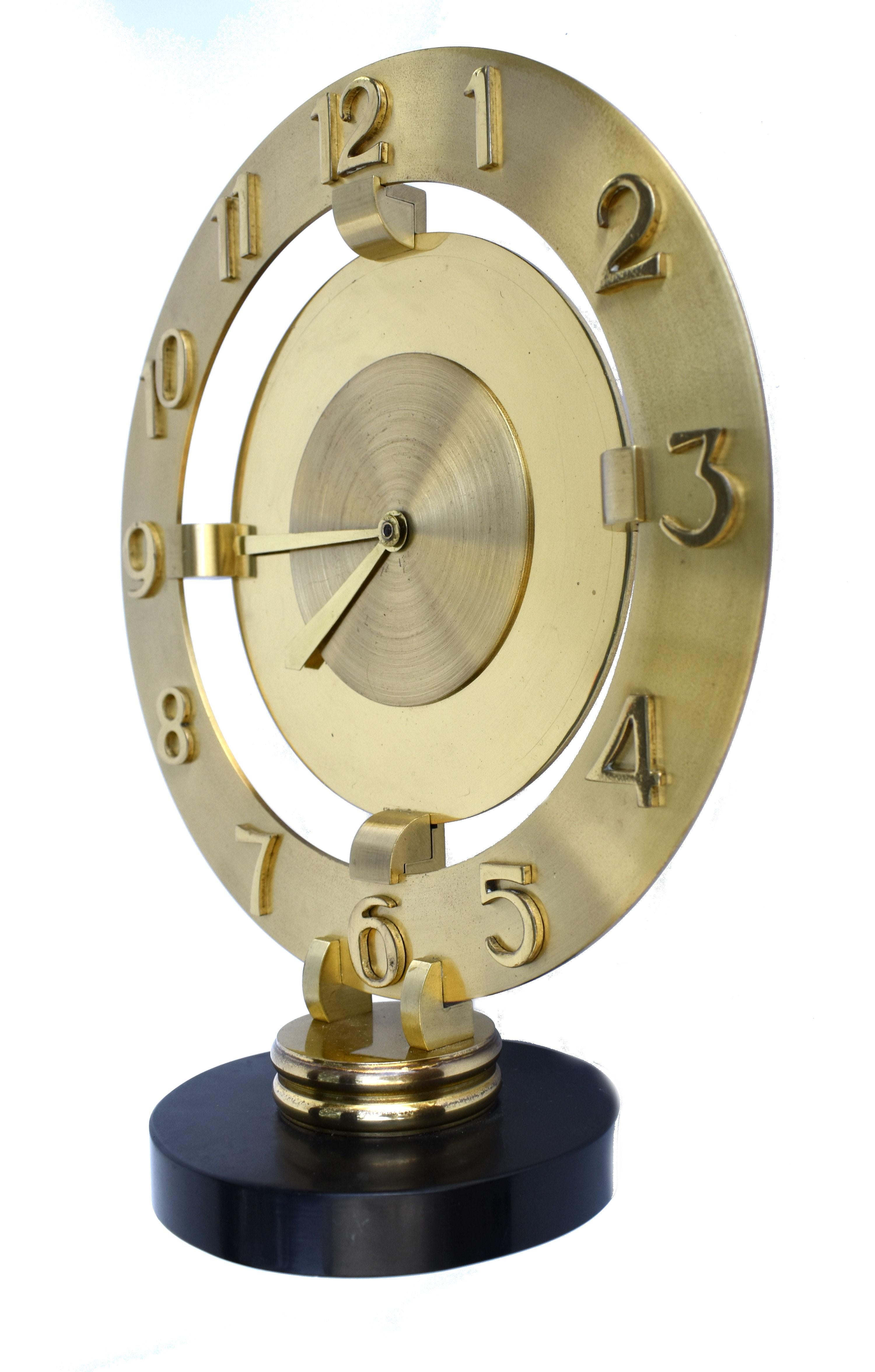 Art Deco Modernist Mantle Clock By Bayard, French , c1940 For Sale 7