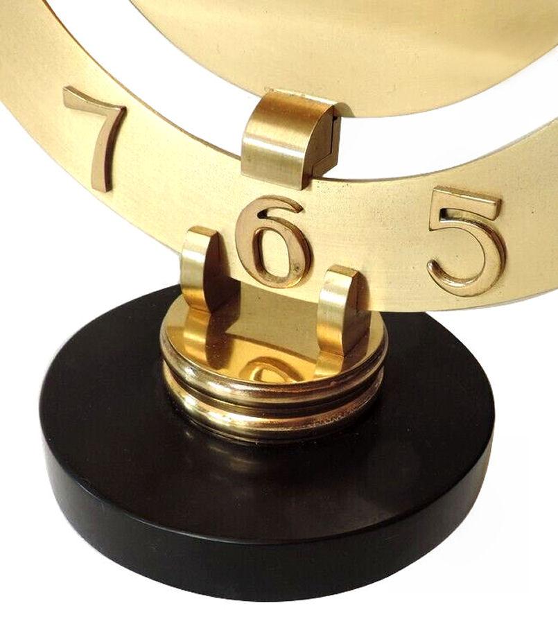 Brass Art Deco Modernist Mantle Clock By Bayard, French , c1940