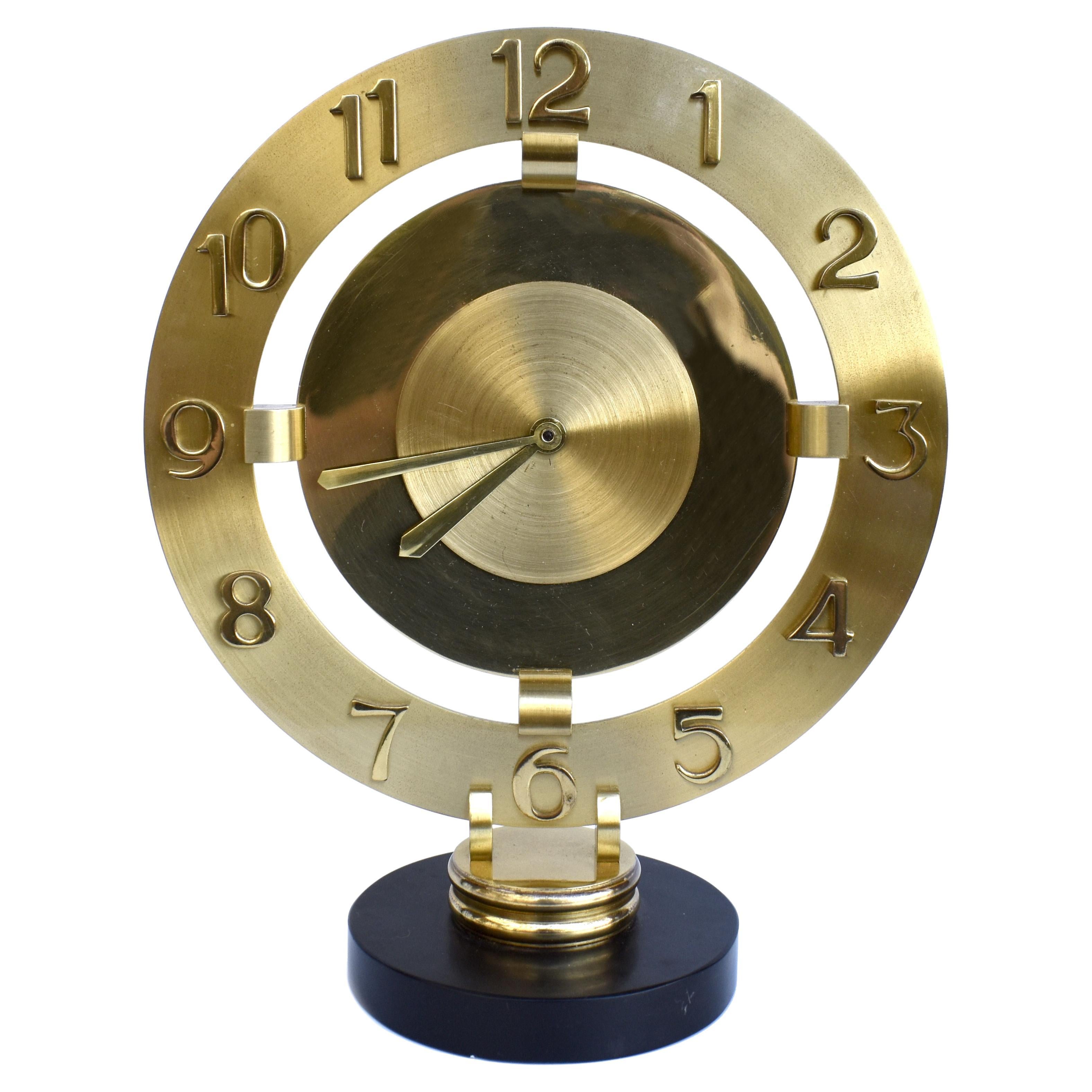 Art Deco Modernist Mantle Clock By Bayard, French , c1940
