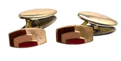 Coppia di gemelli da polso da uomo smaltati in stile Art Deco Modernista