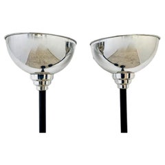 Art Deco Modernist Matching Pair of Floor Lamp Uplighters