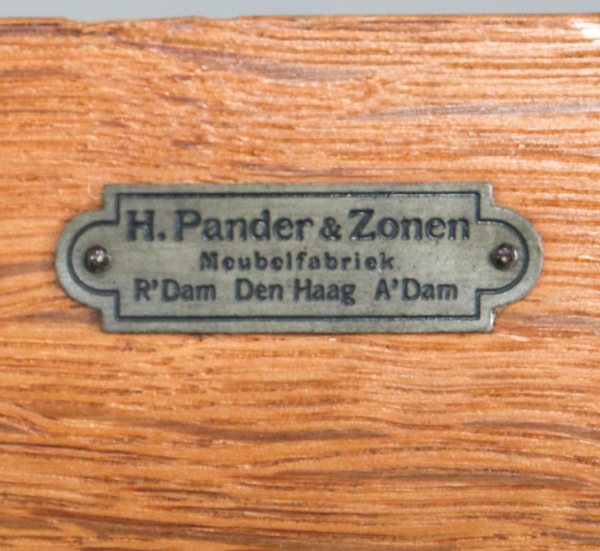  Art Deco Modernist Oak Armoire or Wardrobe by Hendrik Wouda for Pander, 1924 For Sale 4