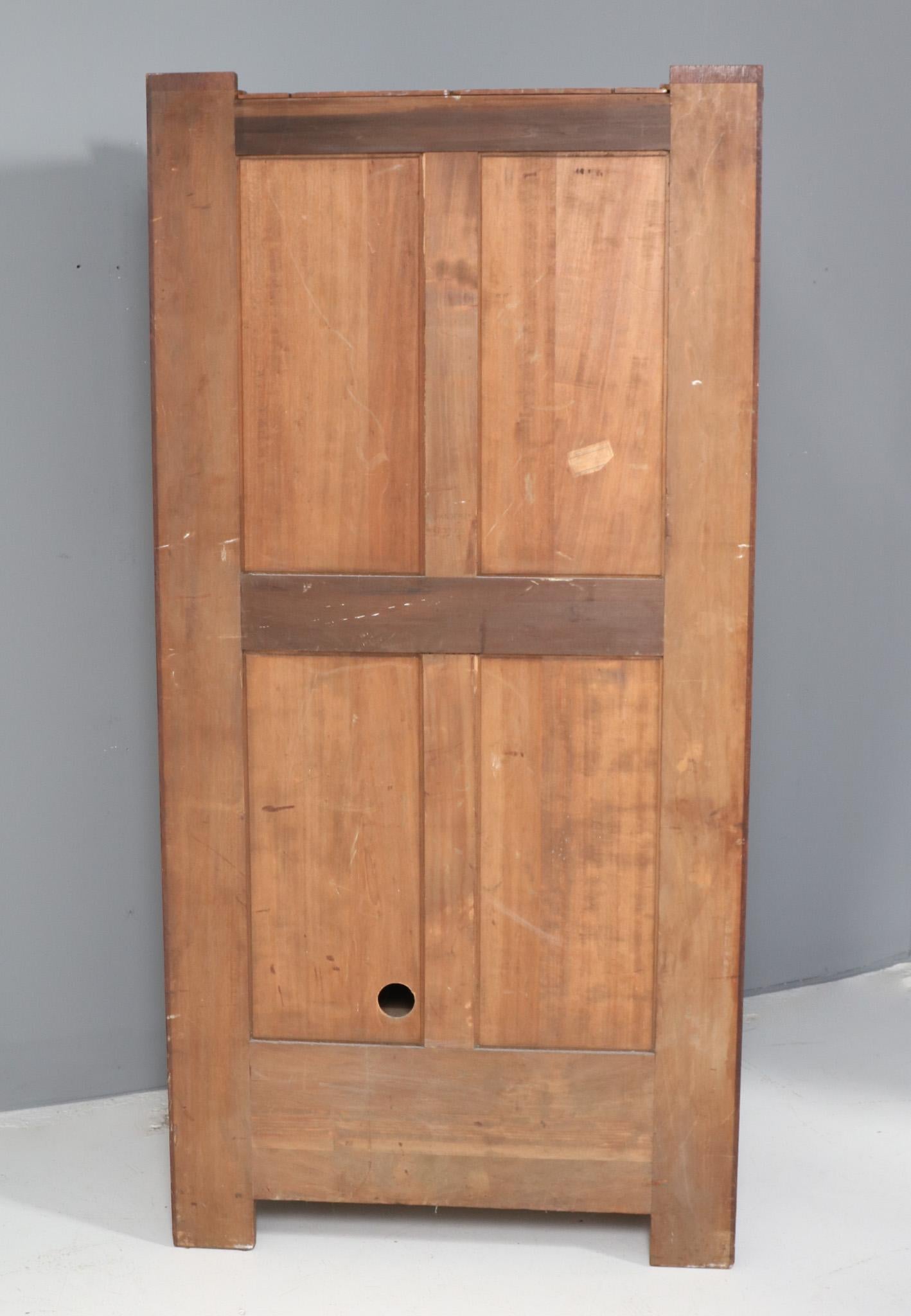 Art Deco Modernist Oak Armoire or Wardrobe by Hendrik Wouda for Pander, 1924 For Sale 4