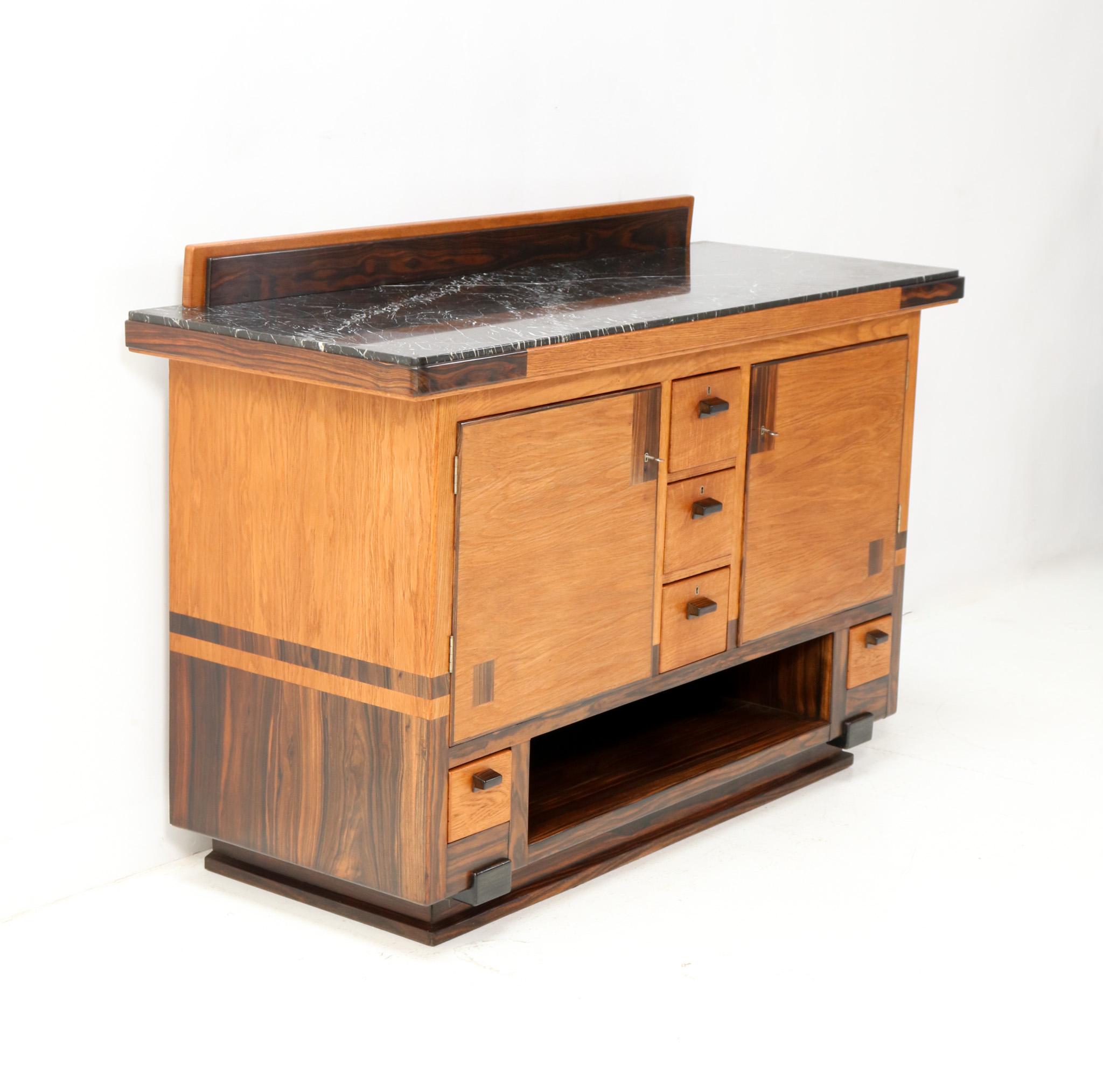  Art Deco Modernist Oak Credenza or Sideboard by Anton Lucas Leiden, 1920s In Good Condition In Amsterdam, NL