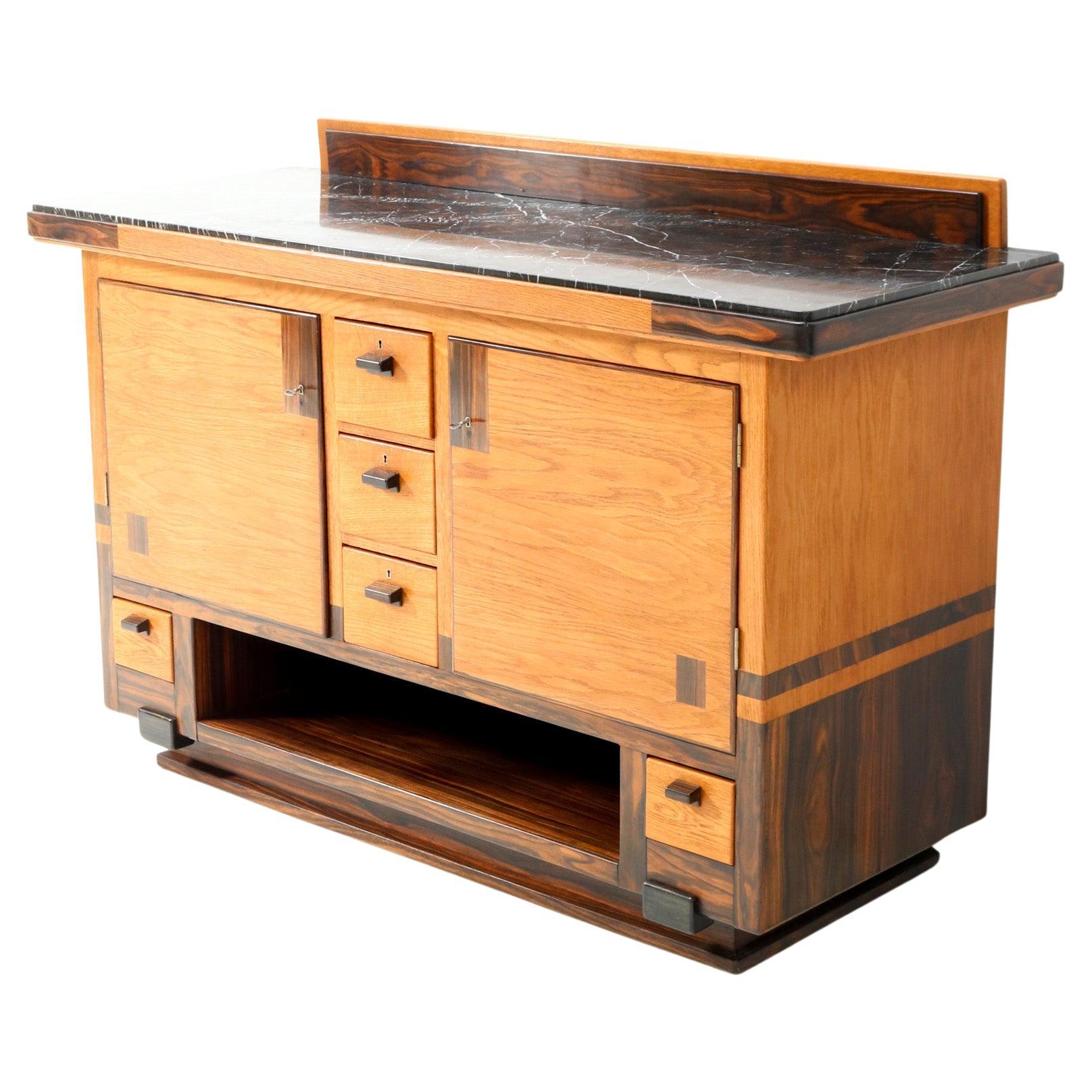  Art Deco Modernist Oak Credenza or Sideboard by Anton Lucas Leiden, 1920s