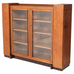 Art Deco Modernist Oak Four-Door Bookcase, 1920s