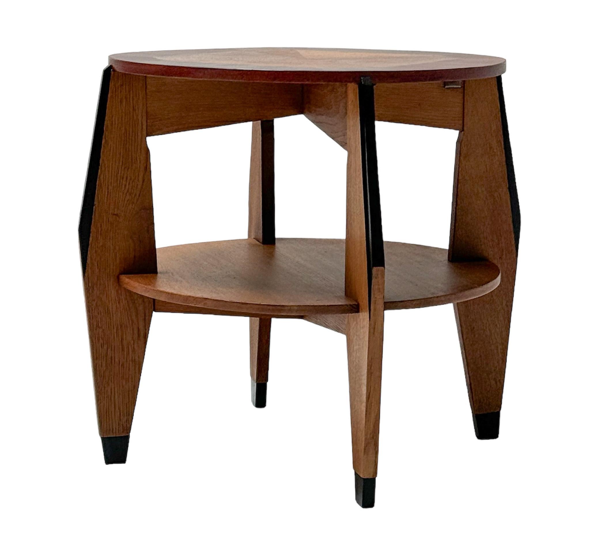  Art Deco Modernist Oak Side Table by P.E.L. Izeren for De Genneper Molen, 1920s For Sale 2