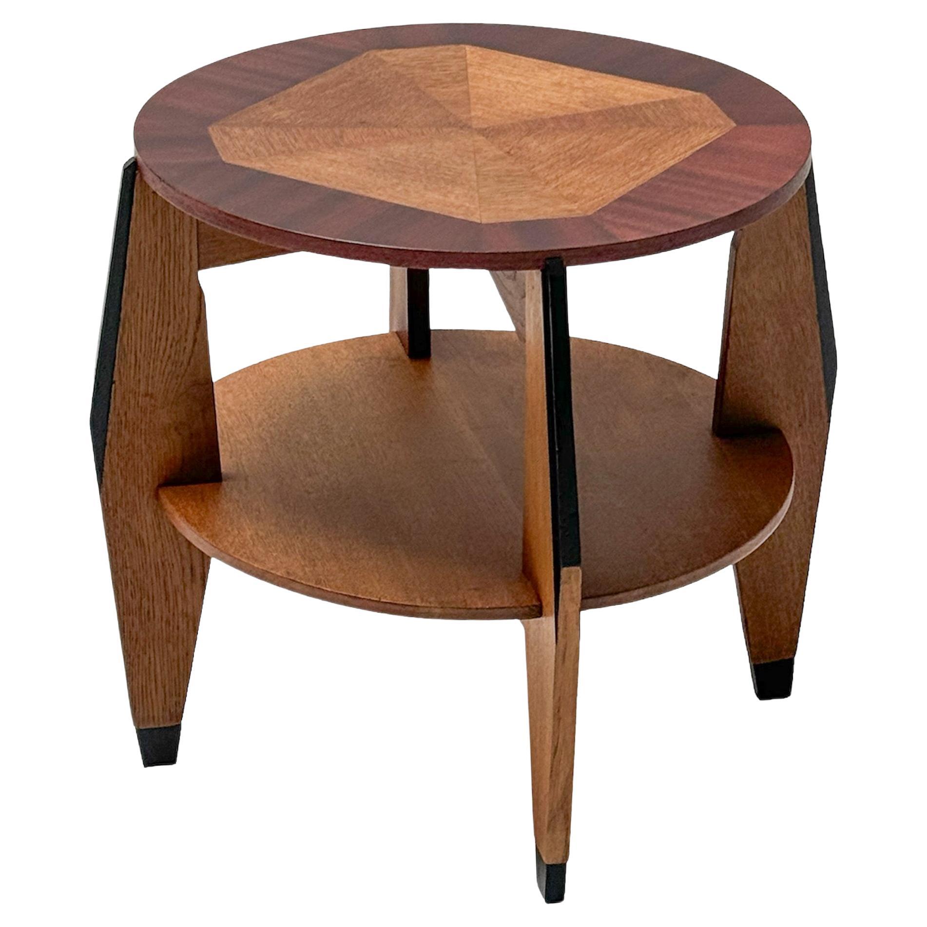  Art Deco Modernist Oak Side Table by P.E.L. Izeren for De Genneper Molen, 1920s For Sale