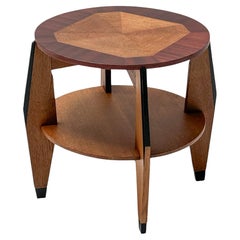  Art Deco Modernist Oak Side Table by P.E.L. Izeren for De Genneper Molen, 1920s