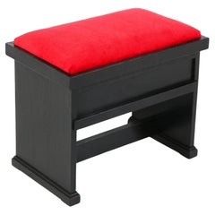 Antique Art Deco Modernist Oak Stool by Hendrik Wouda for H. Pander & Zonen, 1924