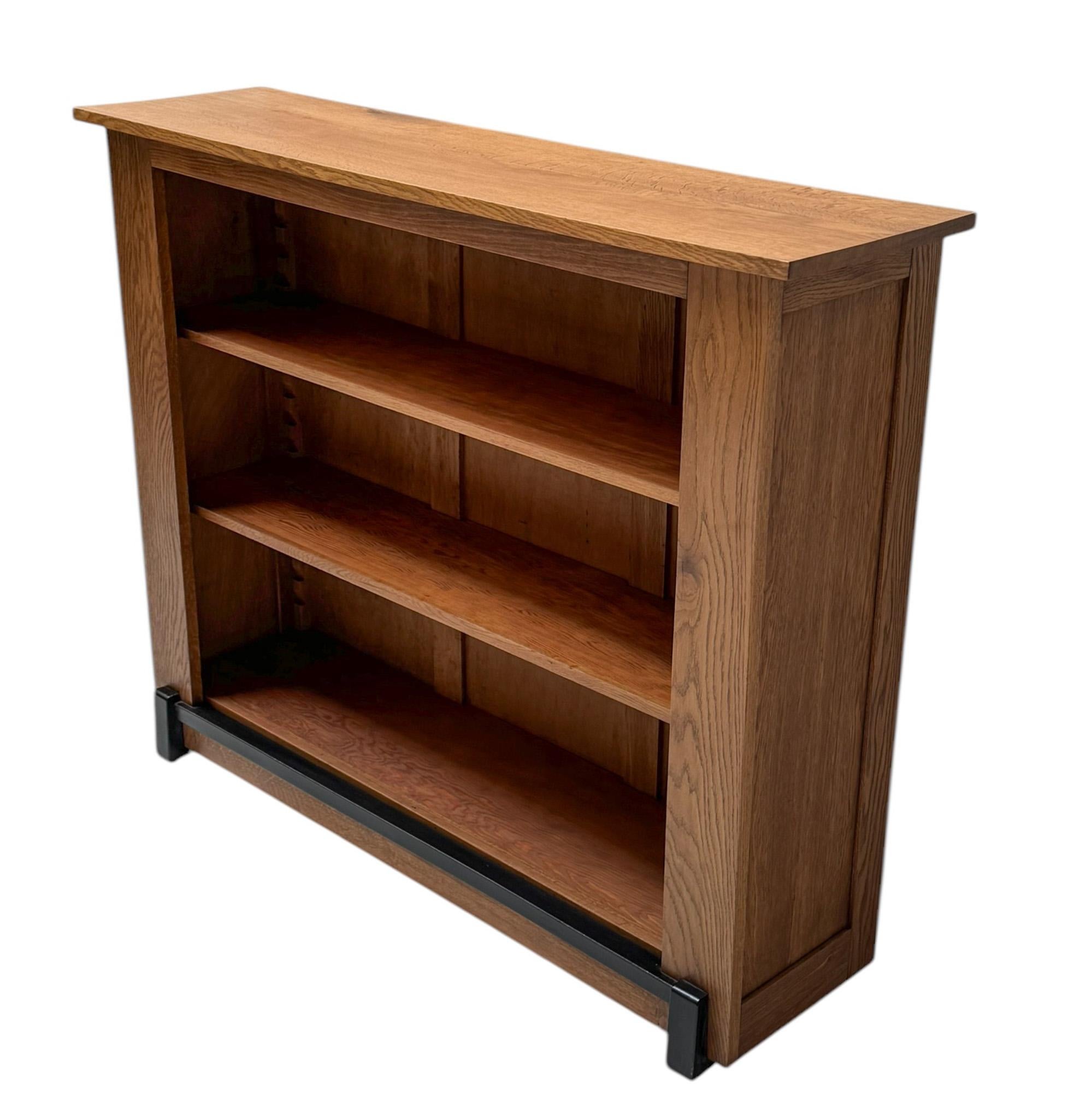 Oak Art Deco Modernist Open Bookcase by Jan Brunott, 1920s For Sale