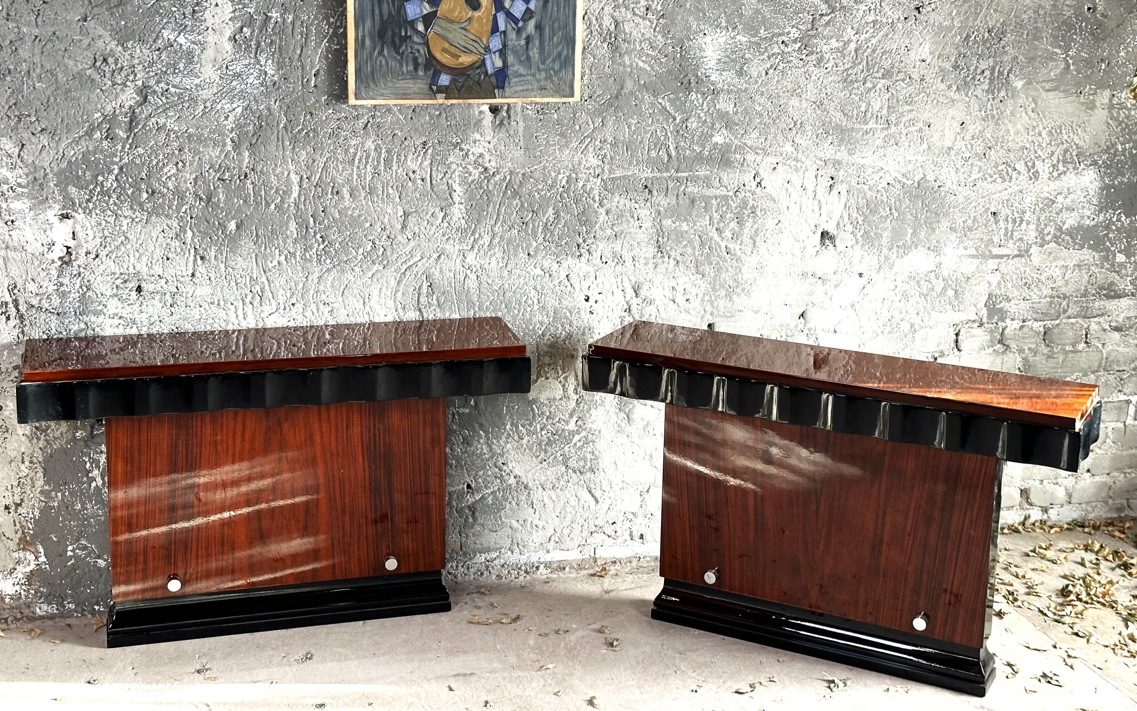 Art Deco Modernist Pair of Console Tables by Kristian Krass, France 1935 For Sale 11