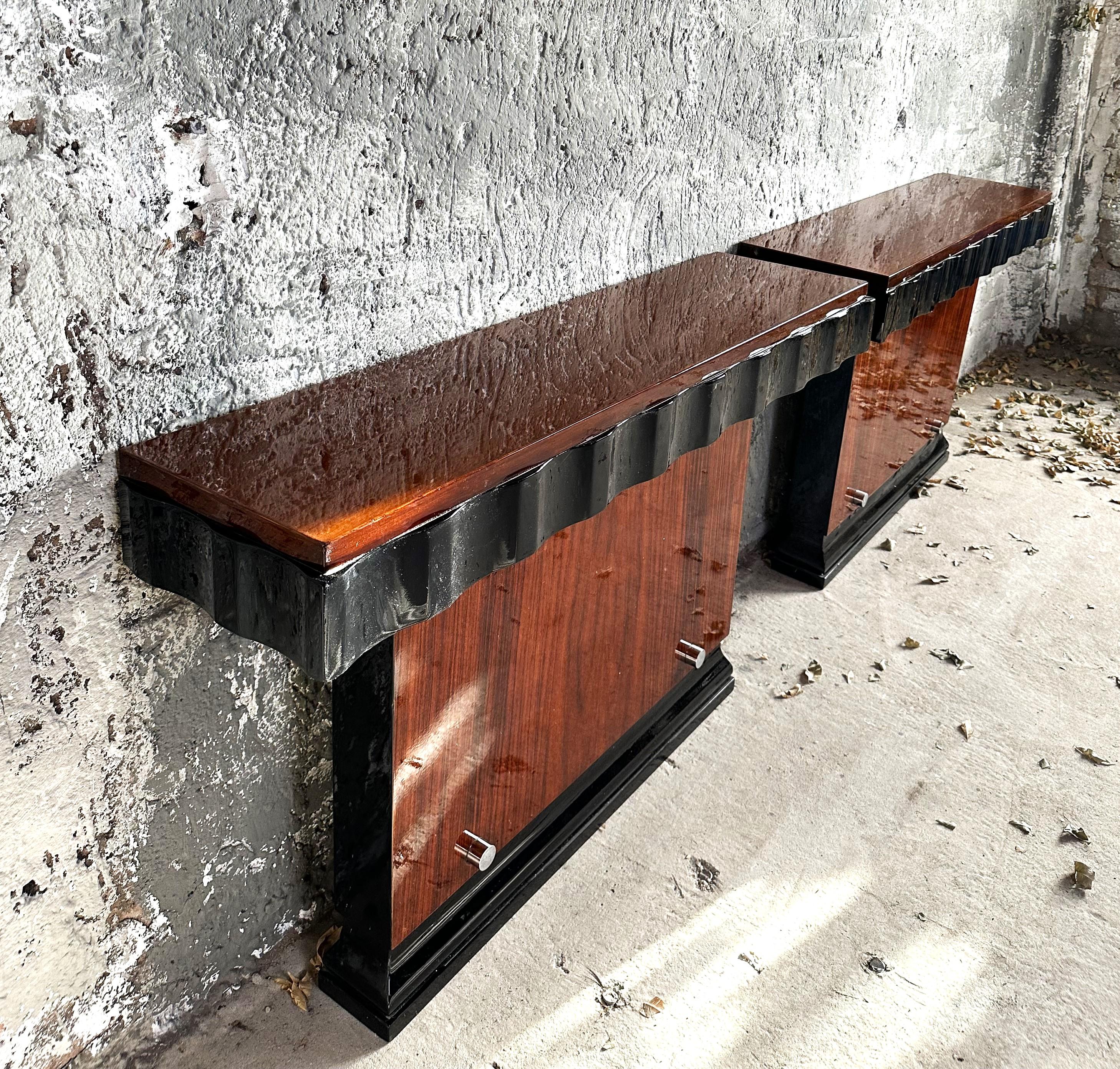Art Deco Modernist Pair of Console Tables by Kristian Krass, France 1935 For Sale 12