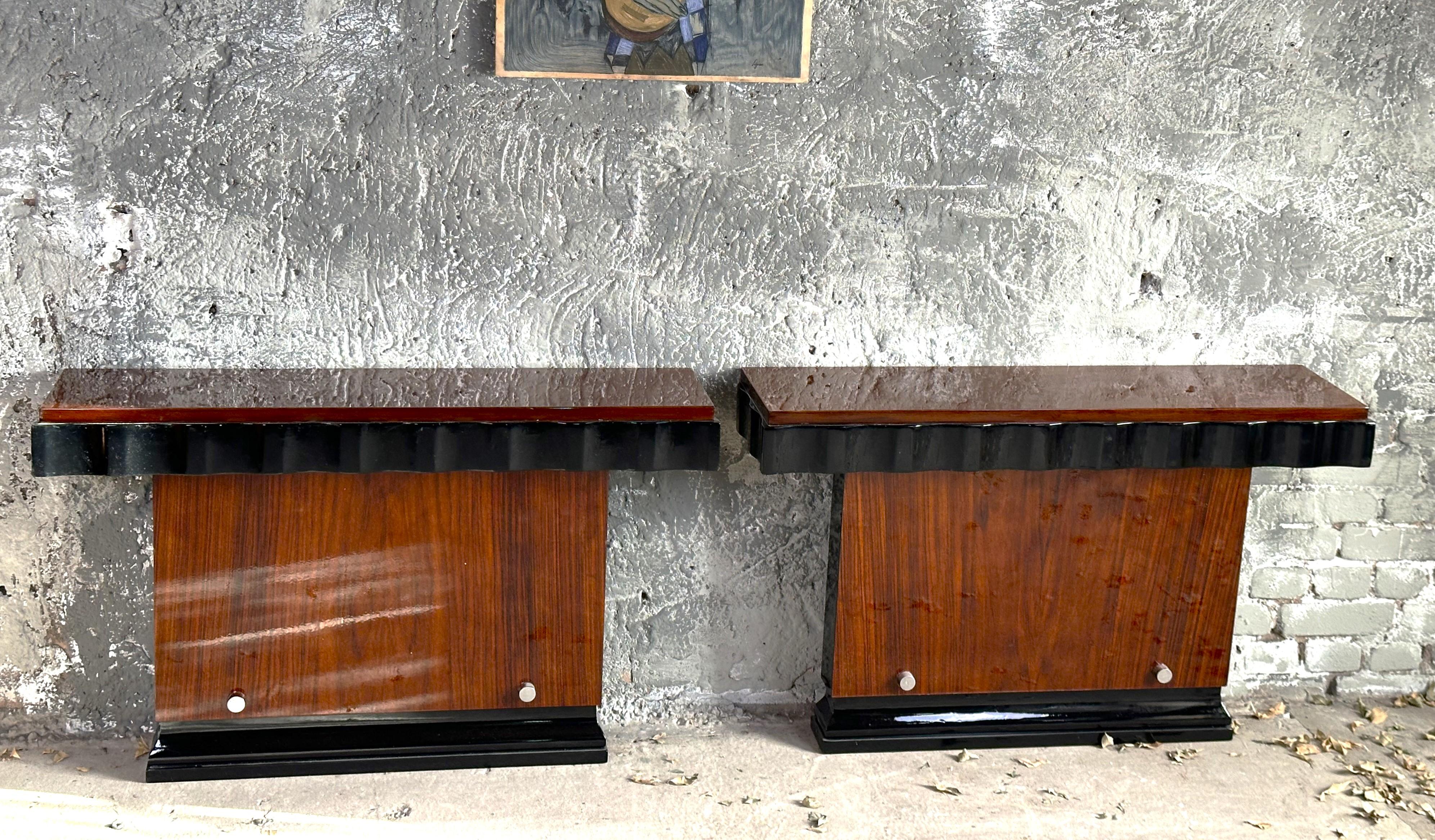 Art Deco Modernist Pair of Console Tables by Kristian Krass, France 1935 For Sale 13