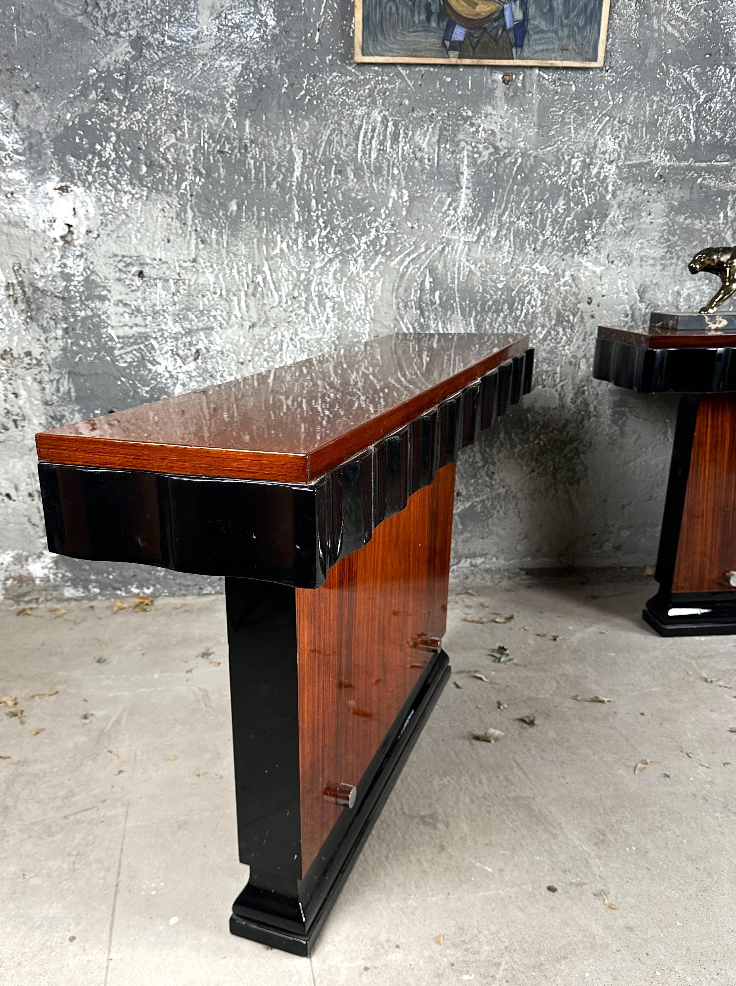 Art Deco Modernist Pair of Console Tables by Kristian Krass, France 1935 For Sale 2