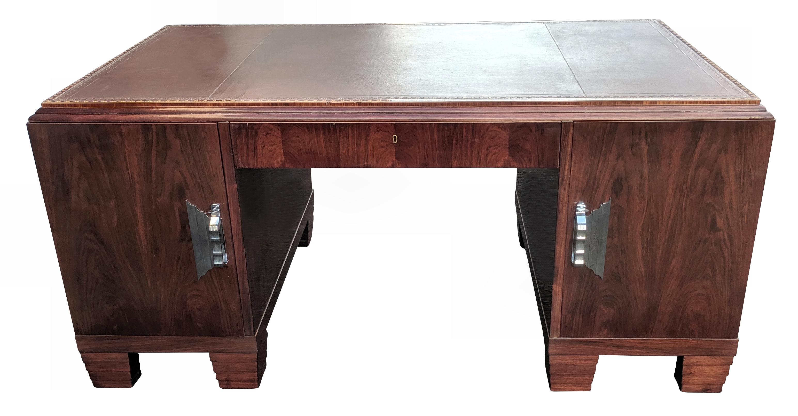 Art Deco Modernist Partners Desk, circa 1930 For Sale 5