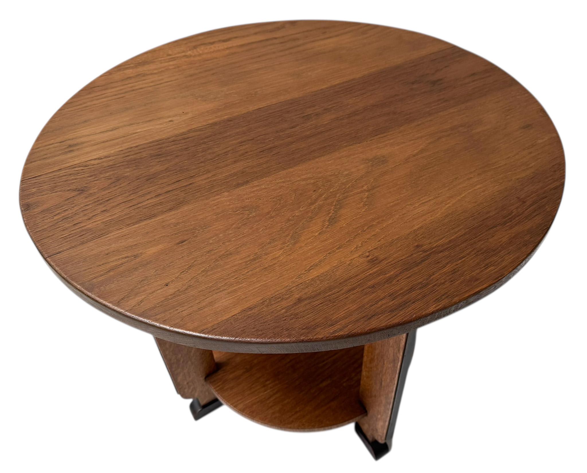 Quercia Tavolino rotondo modernista Art Déco, anni '20