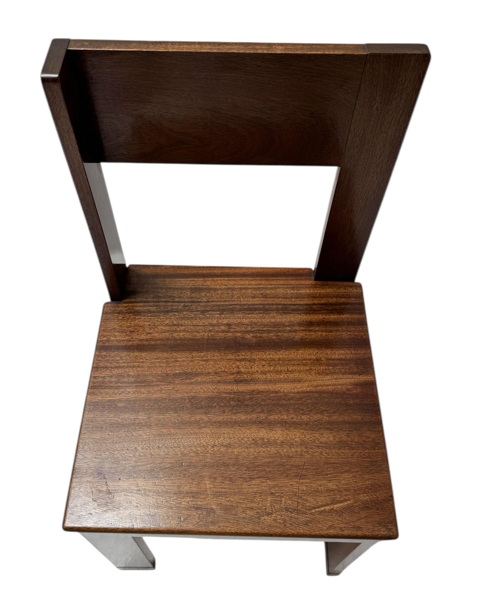 Dutch Art Deco Modernist Side Chair by J.A. Muntendam for L.O.V. Oosterbeek, 1920s For Sale