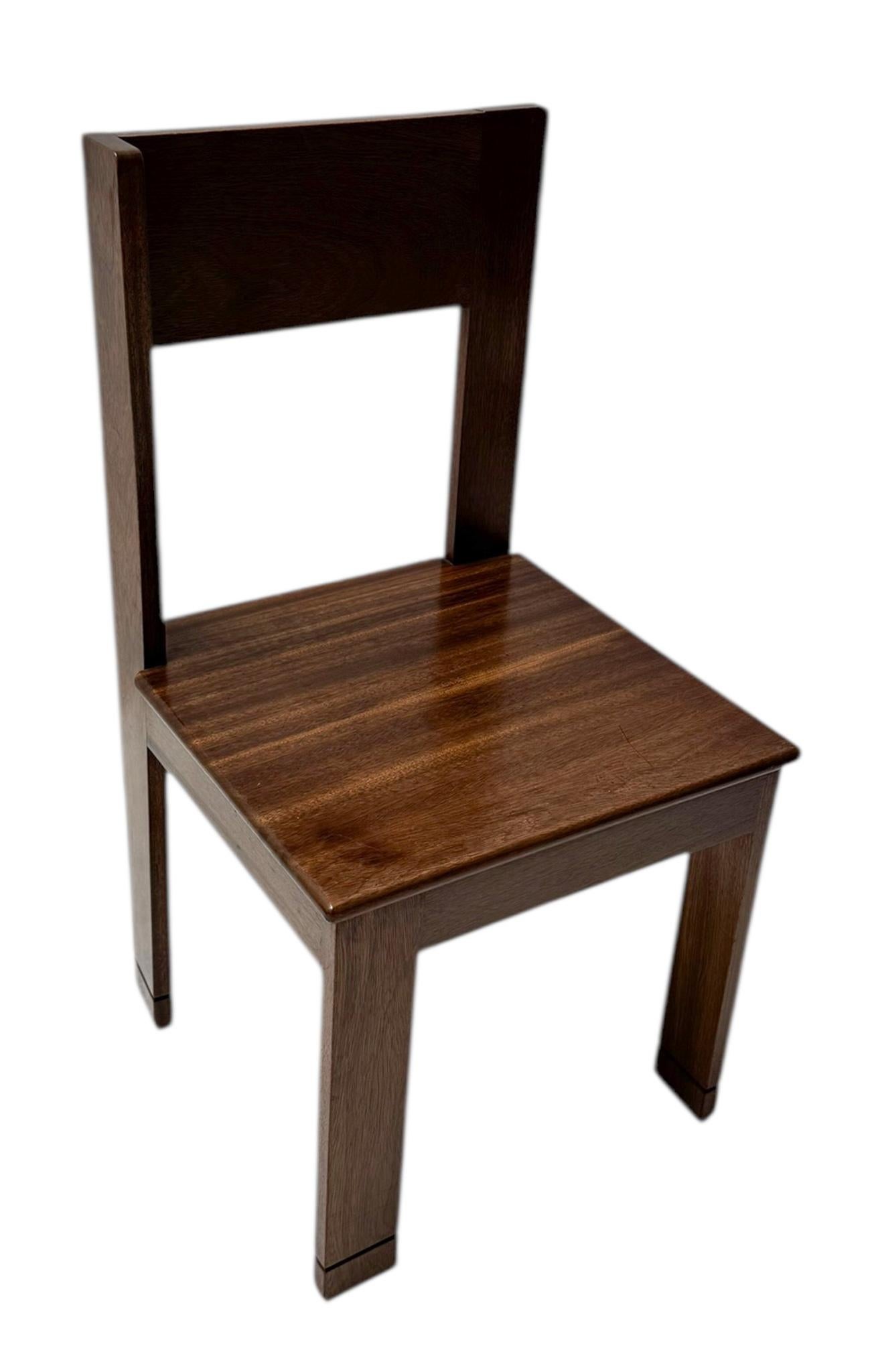 Art Deco Modernist Side Chair by J.A. Muntendam for L.O.V. Oosterbeek, 1920s In Good Condition For Sale In Amsterdam, NL