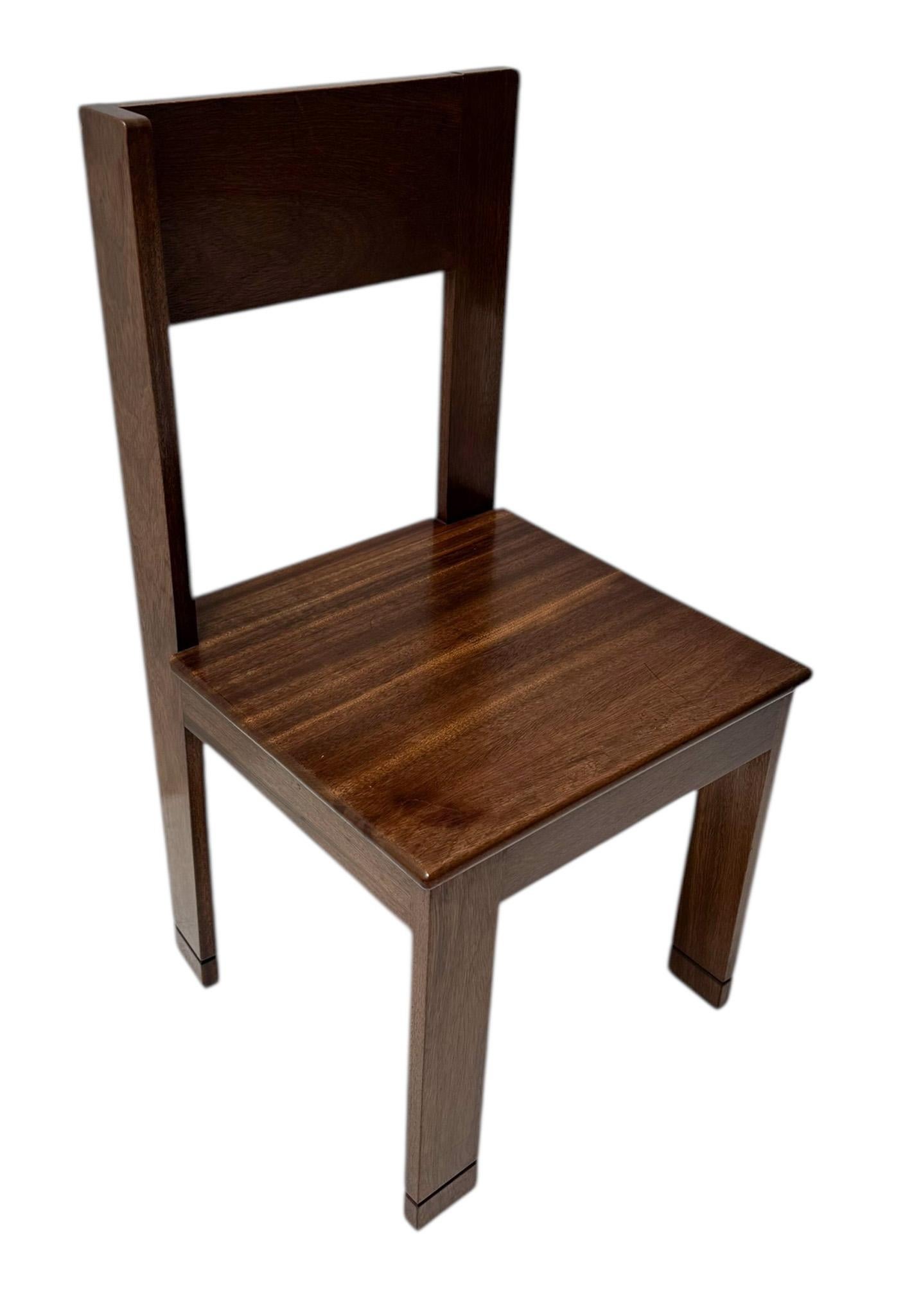 Early 20th Century Art Deco Modernist Side Chair by J.A. Muntendam for L.O.V. Oosterbeek, 1920s For Sale