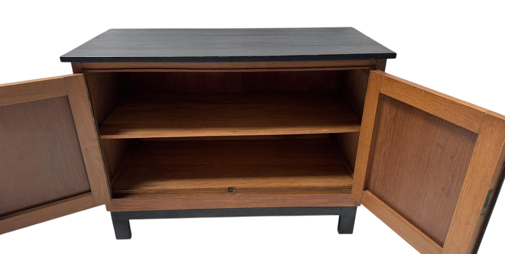 Dutch Art Deco Modernist Sideboard or credenza with Black Lacquered Top, 1930s For Sale