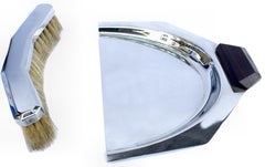 Modernistisches versilbertes Art déco-Krümelentferner-Set, 1930