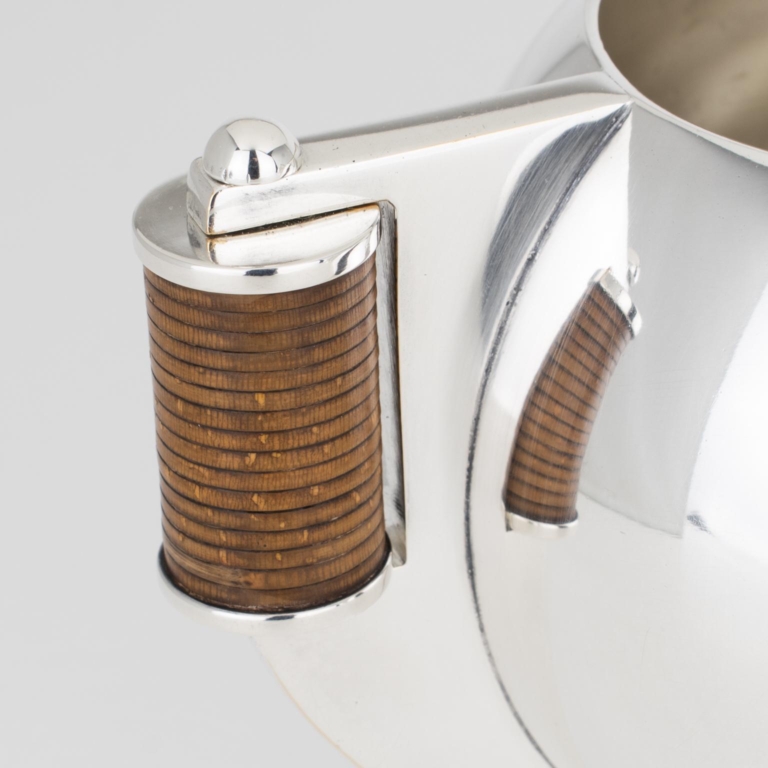 Set da tè e caffè in argento in stile Art Deco Modernista dell'argentiere Argit, circa 1930 in vendita 7