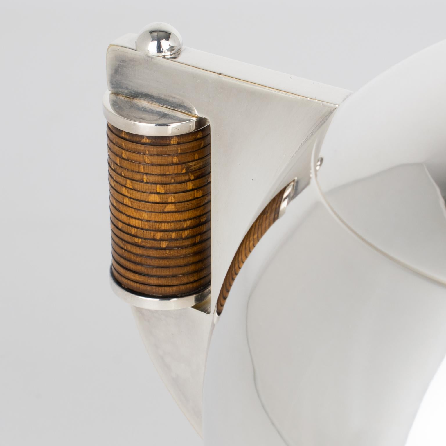 Set da tè e caffè in argento in stile Art Deco Modernista dell'argentiere Argit, circa 1930 in vendita 8