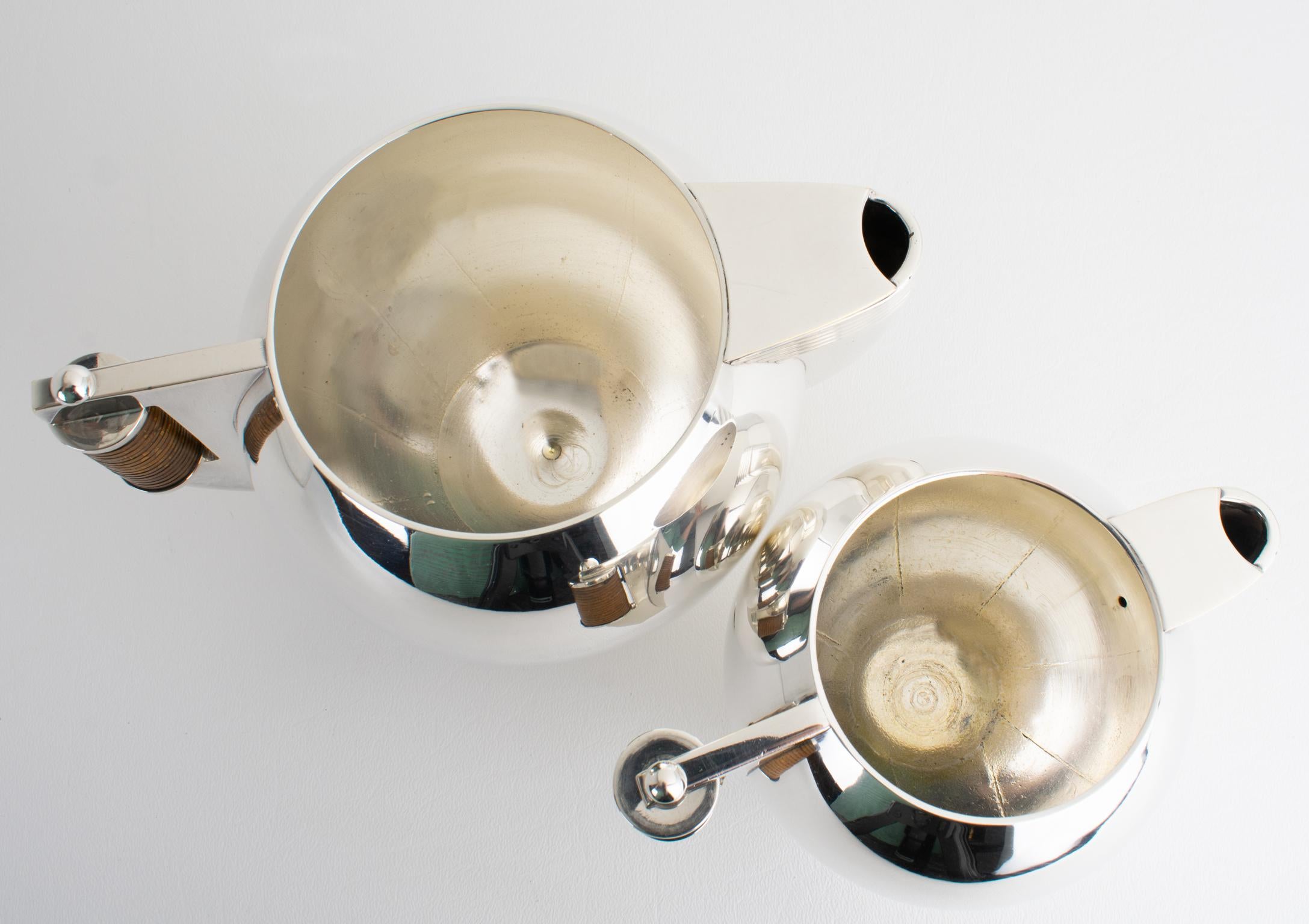 Set da tè e caffè in argento in stile Art Deco Modernista dell'argentiere Argit, circa 1930 in vendita 9