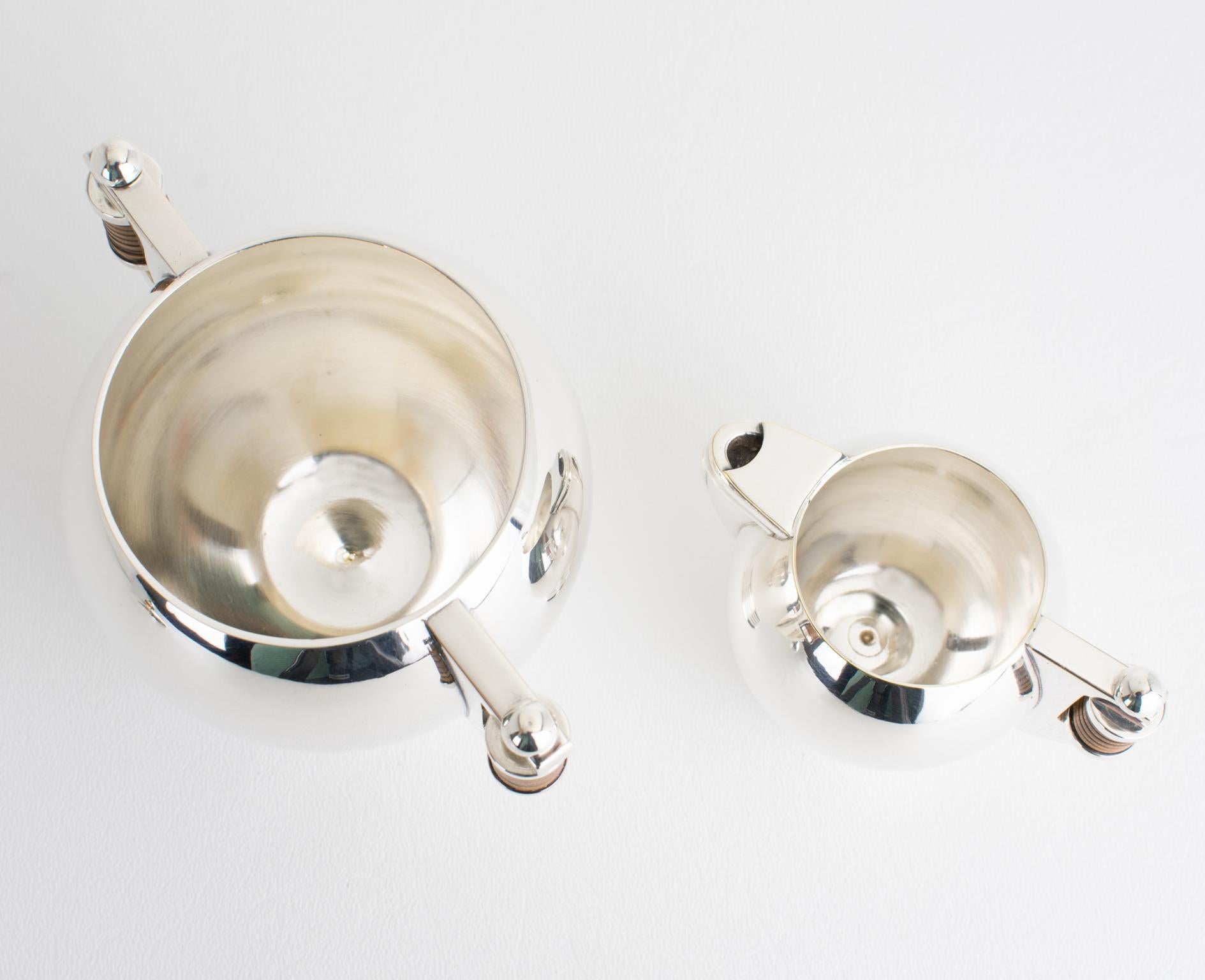 Set da tè e caffè in argento in stile Art Deco Modernista dell'argentiere Argit, circa 1930 in vendita 10