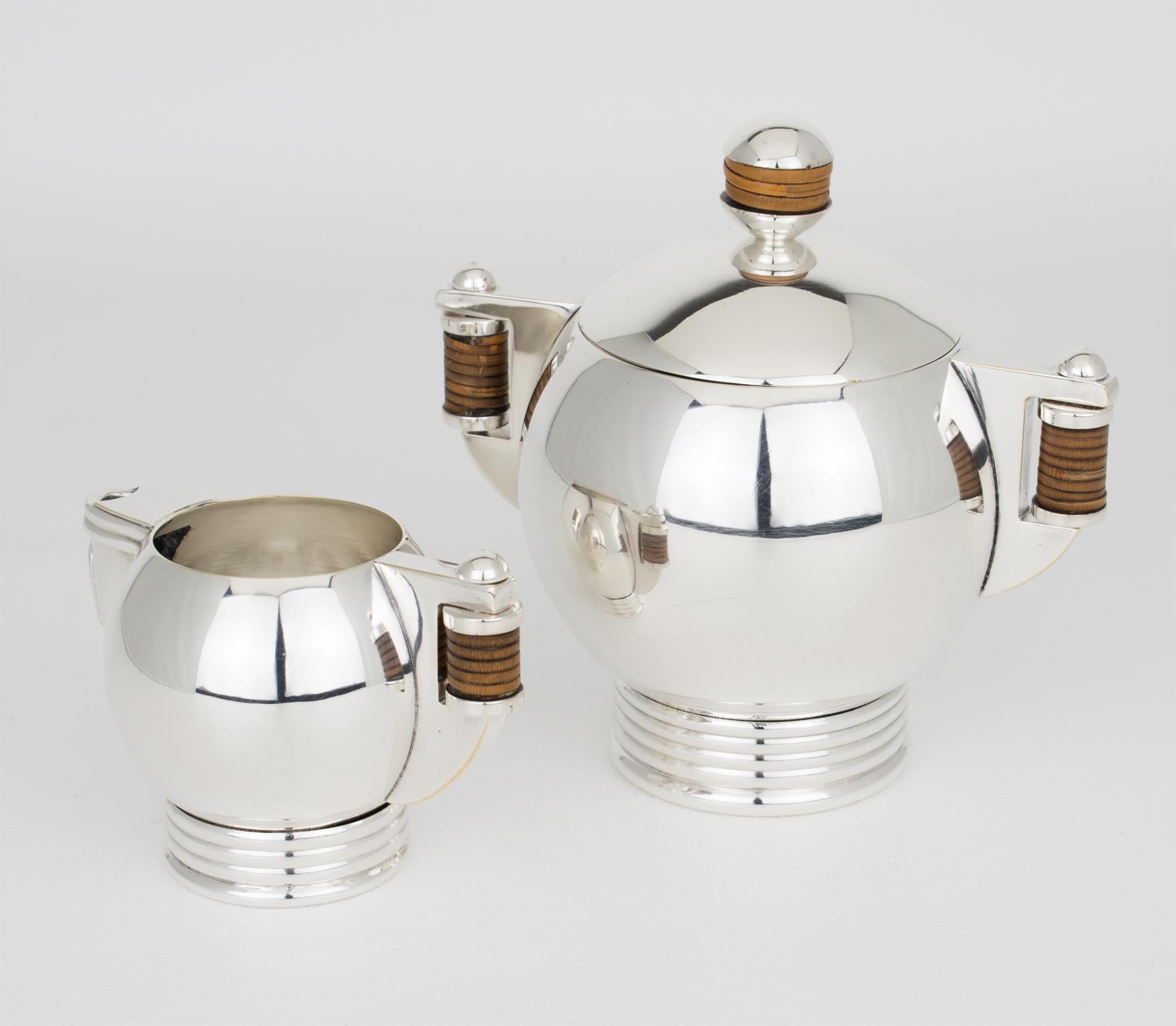 Set da tè e caffè in argento in stile Art Deco Modernista dell'argentiere Argit, circa 1930 In condizioni buone in vendita a Atlanta, GA