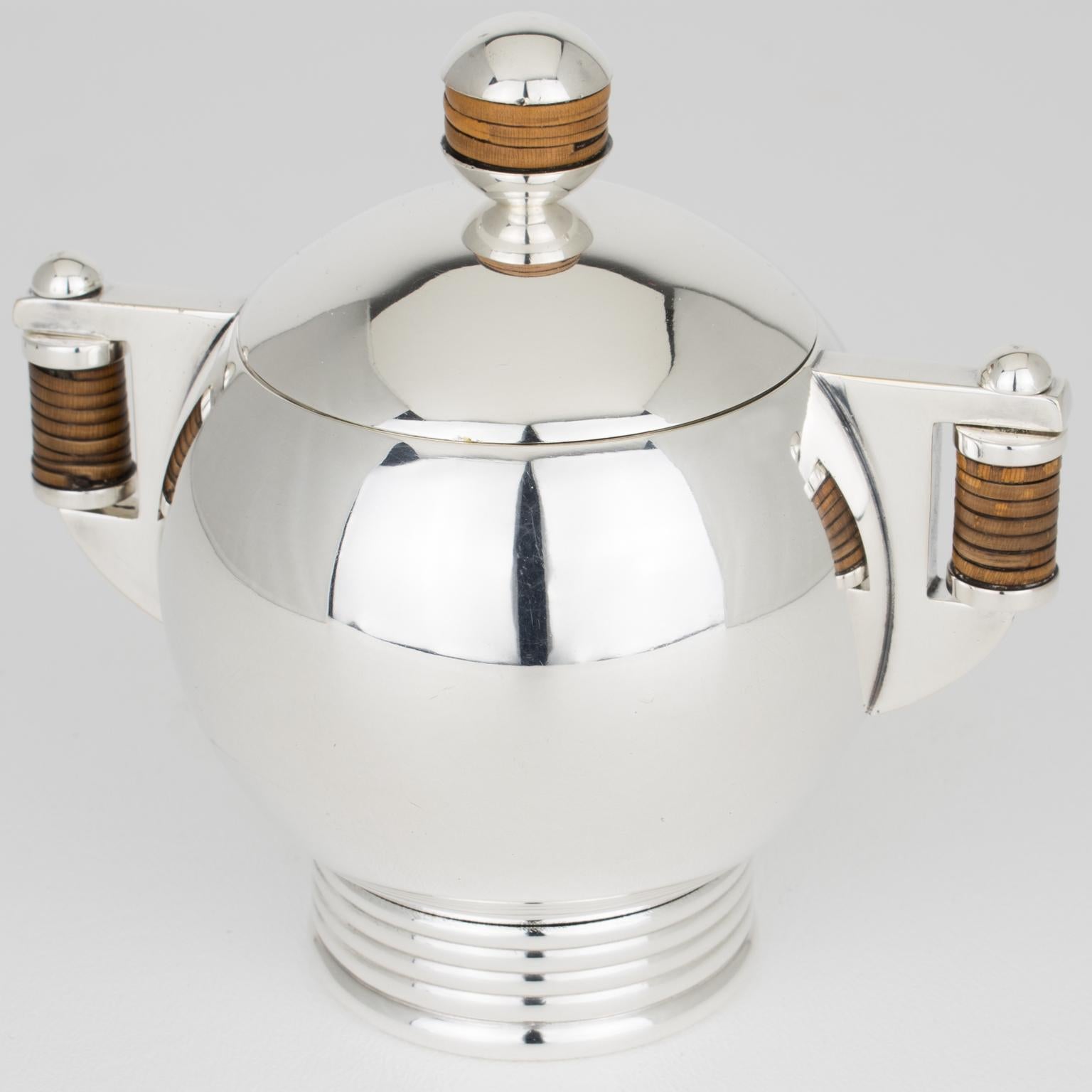 Placcato argento Set da tè e caffè in argento in stile Art Deco Modernista dell'argentiere Argit, circa 1930 in vendita