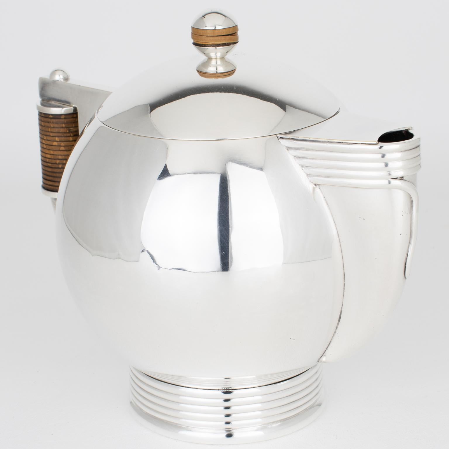 Set da tè e caffè in argento in stile Art Deco Modernista dell'argentiere Argit, circa 1930 in vendita 1