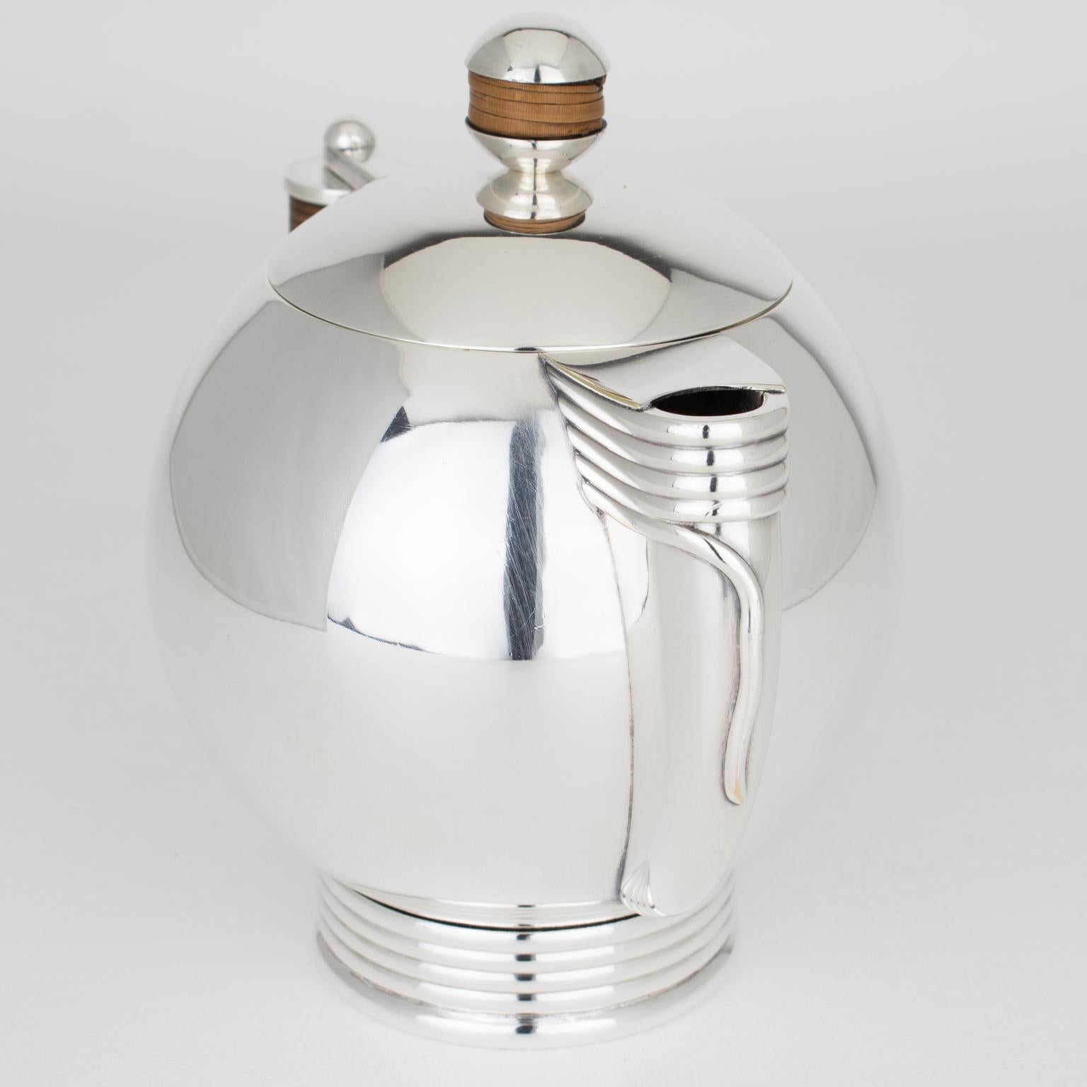 Set da tè e caffè in argento in stile Art Deco Modernista dell'argentiere Argit, circa 1930 in vendita 2