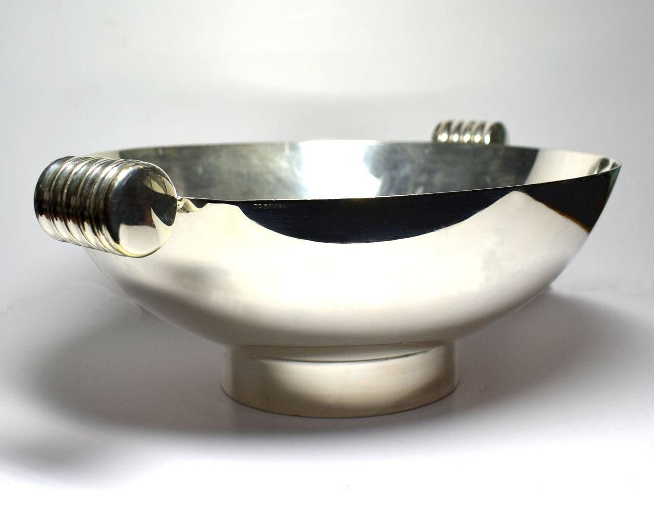 English Art Deco Modernist Silver Plated Bowl