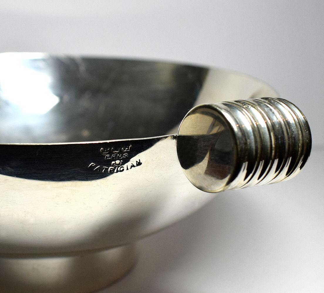 Art Deco Modernist Silver Plated Bowl In Good Condition In Devon, England