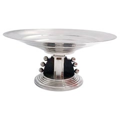 Porte-monnaie Art Dco moderniste en mtal argent par ORBRILLE, France, vers 1930