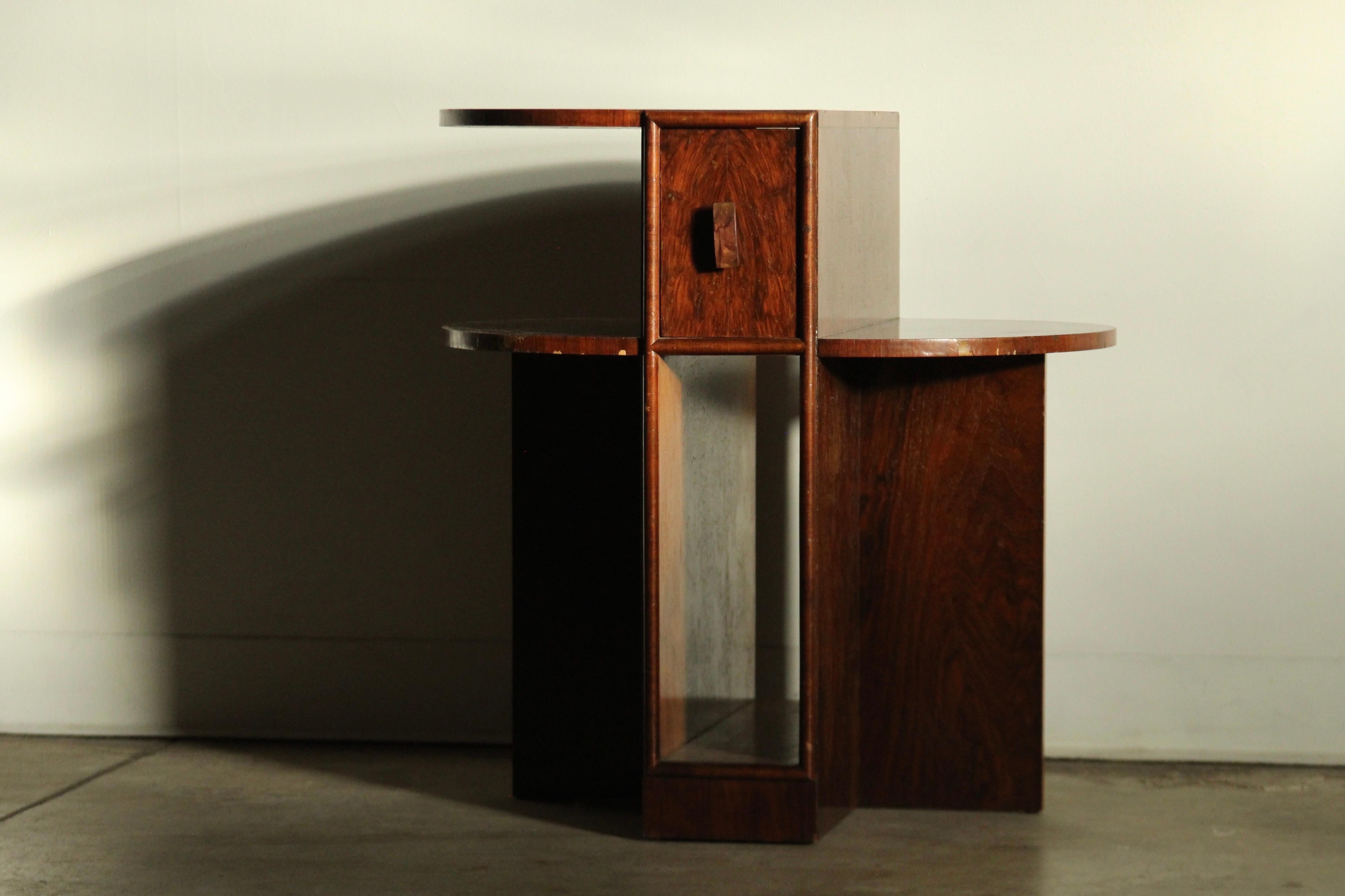 English Art Deco Modernist Sky Scraper Style Large Accent Table, England, 1930s For Sale