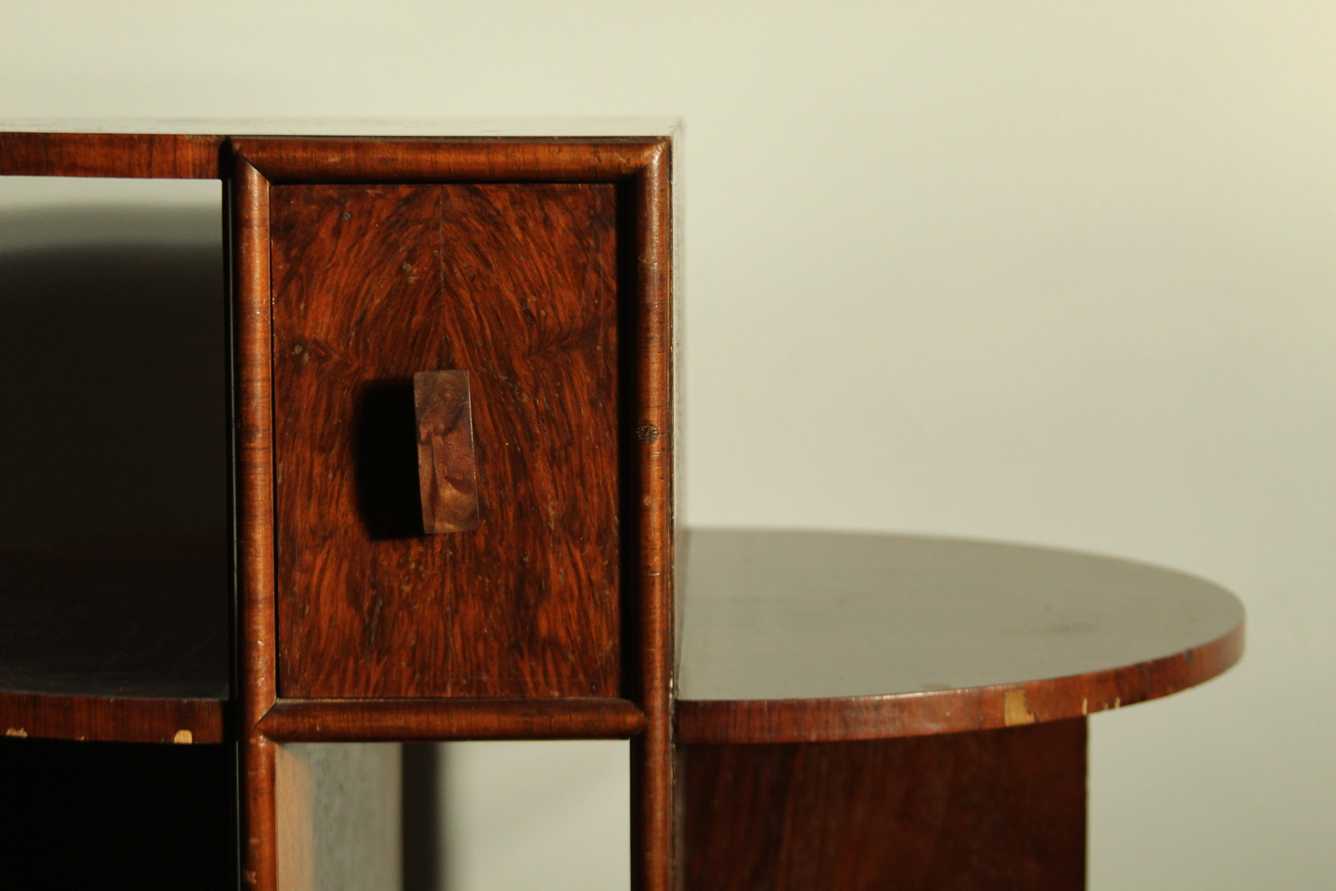 Mahogany Art Deco Modernist Sky Scraper Style Large Accent Table, England, 1930s For Sale