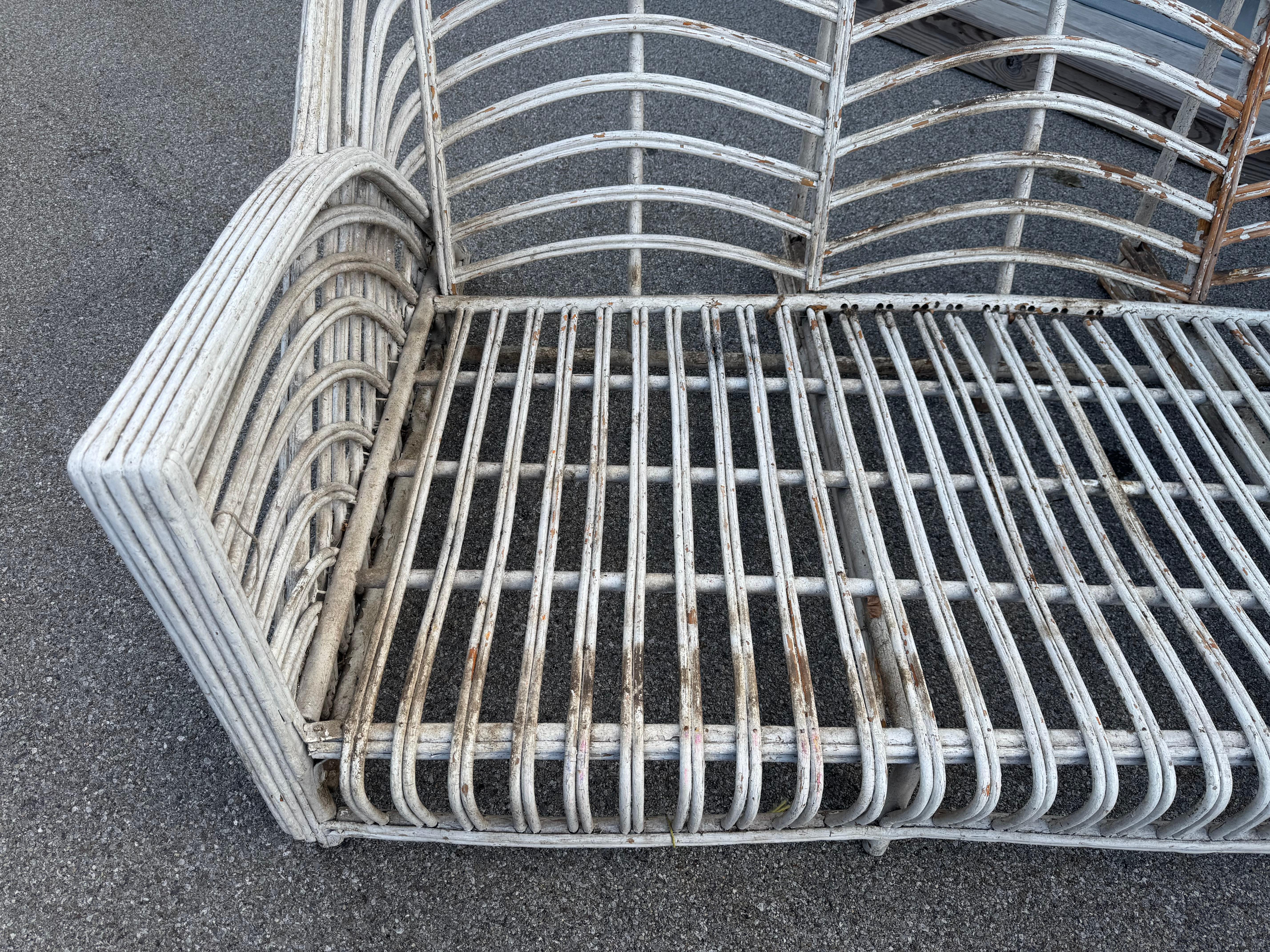 Américain Art Deco , mODERnist Sofa & Chair / Reed /Rattan / Wicker attr à Art Reed en vente