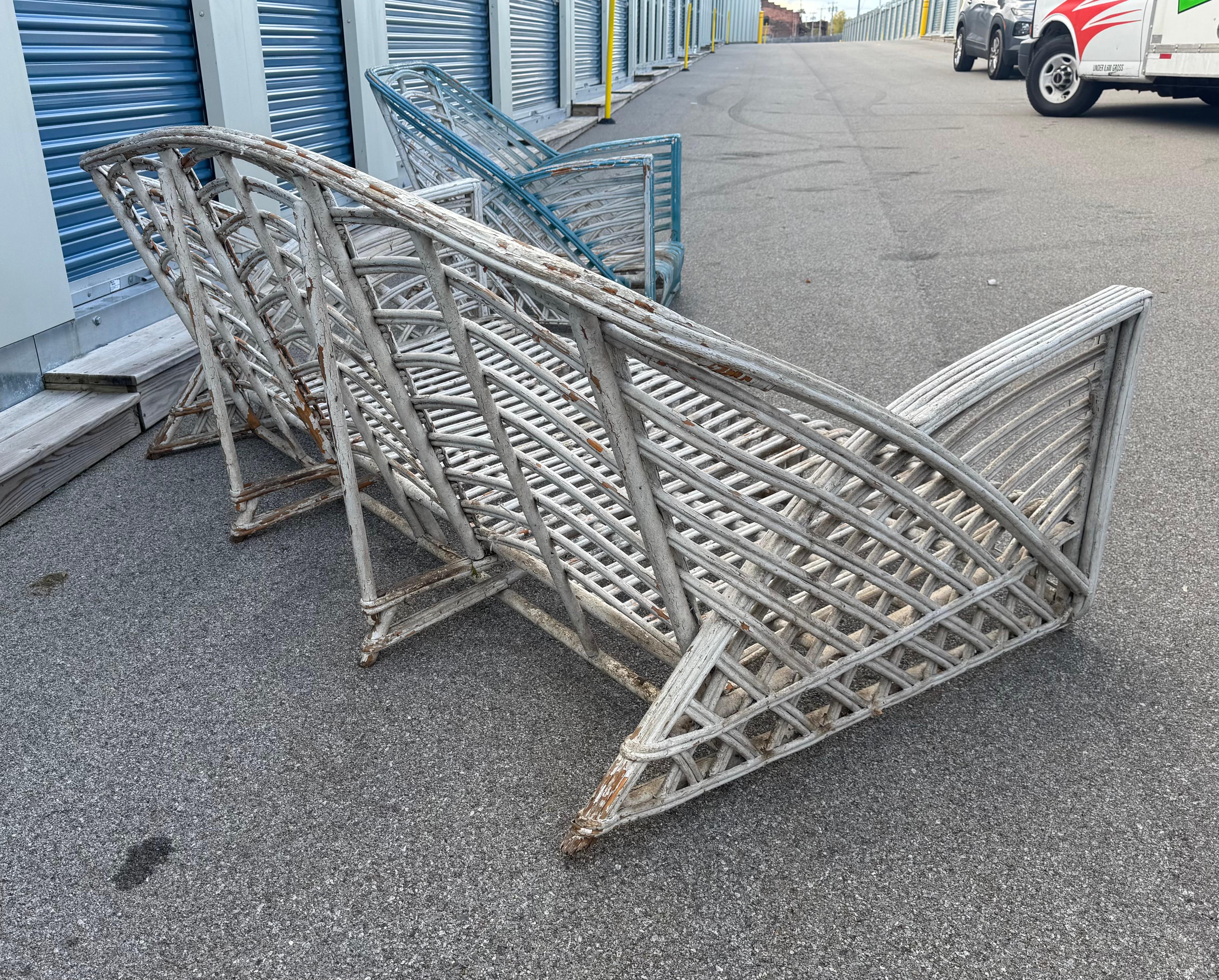 Osier Art Deco , mODERnist Sofa & Chair / Reed /Rattan / Wicker attr à Art Reed en vente