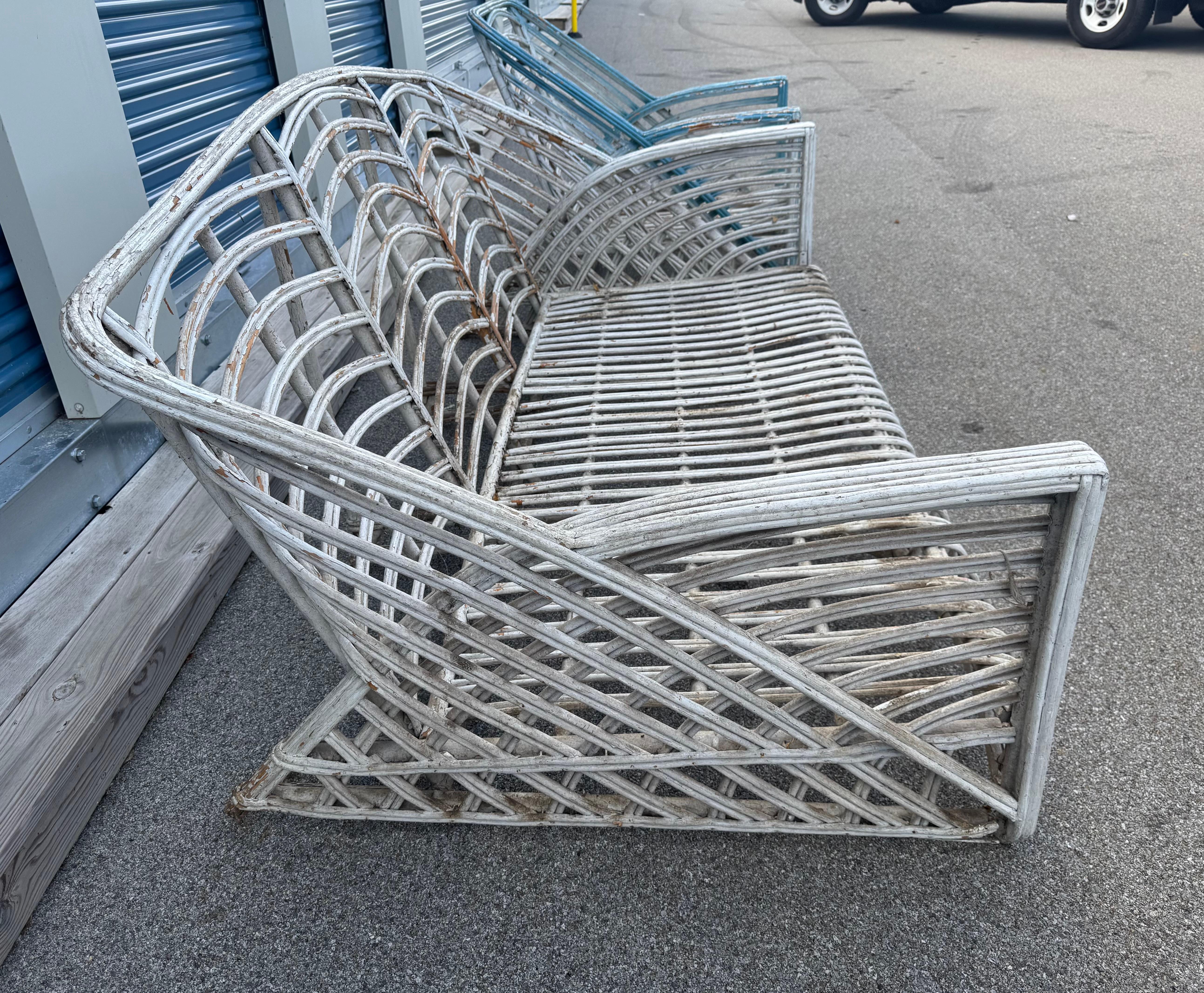 Art Deco , mODERnist Sofa & Chair / Reed /Rattan / Wicker attr à Art Reed en vente 1