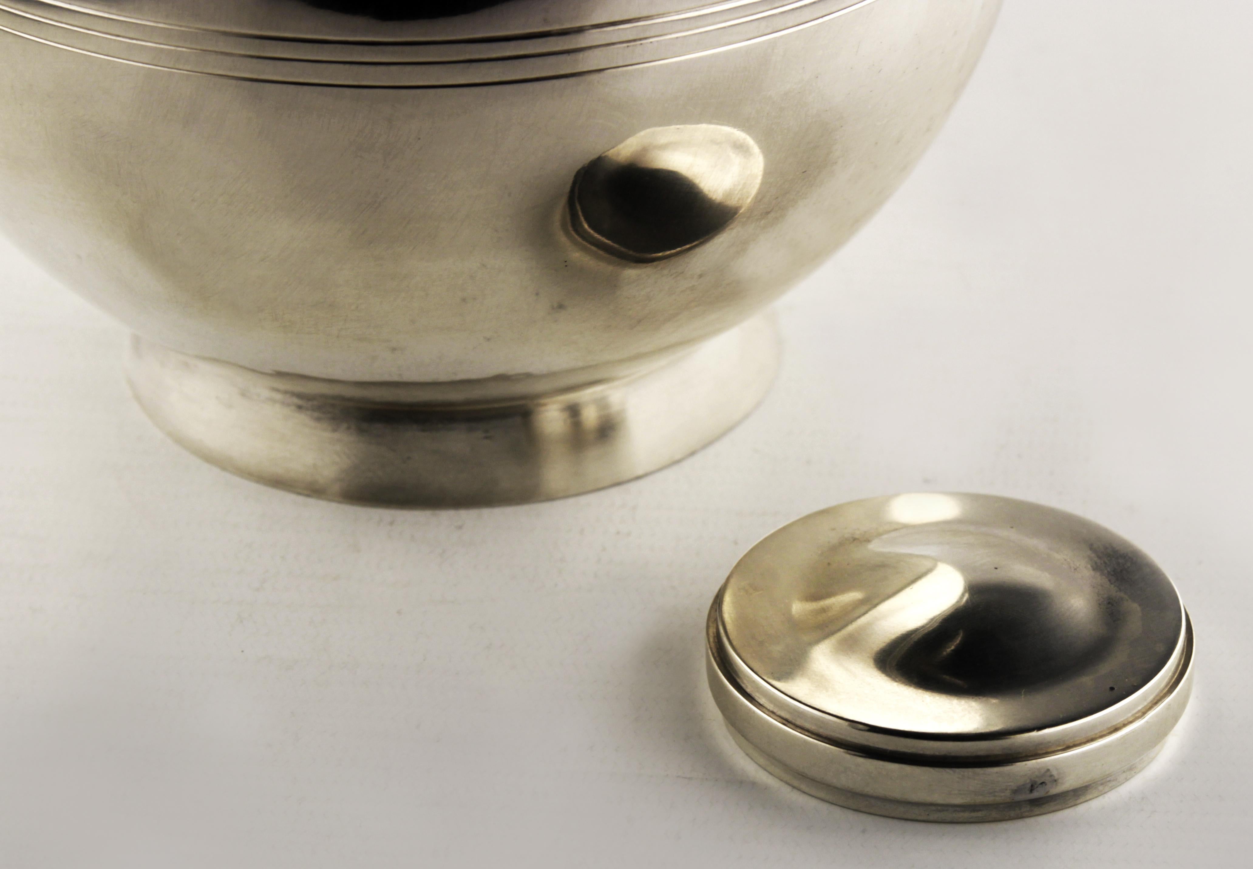 Mid-20th Century Art Déco/Modernist Silver Spherical Cocktail Shaker by Swedish Sylvia Stave For Sale
