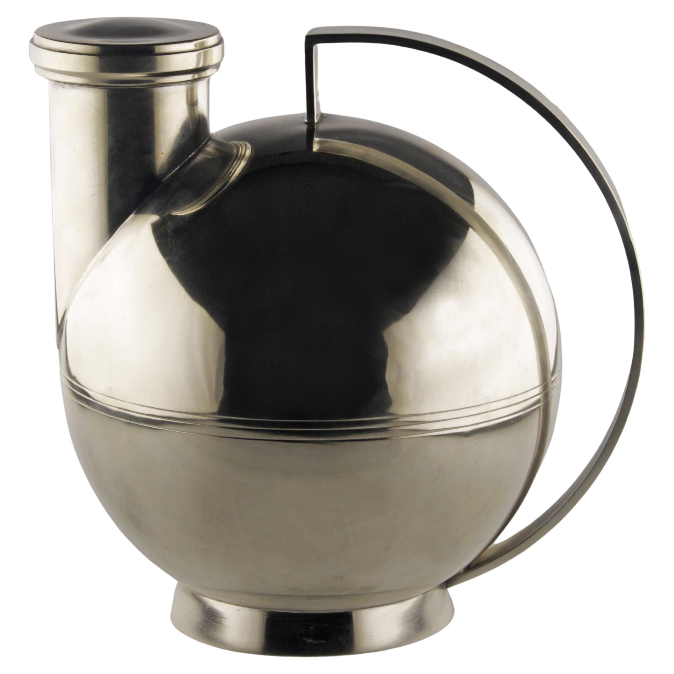 Art Déco/Modernist Silver Spherical Cocktail Shaker by Swedish Sylvia Stave For Sale